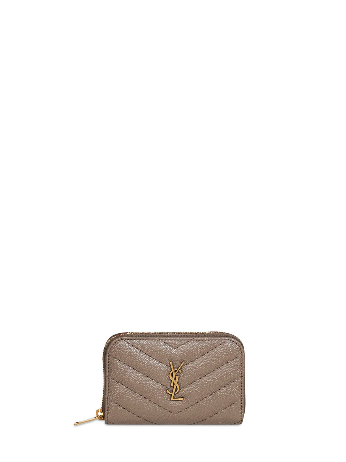 Saint Laurent Women Light Taupe Cassandre Zipped Change Purse SAINT LAURENT