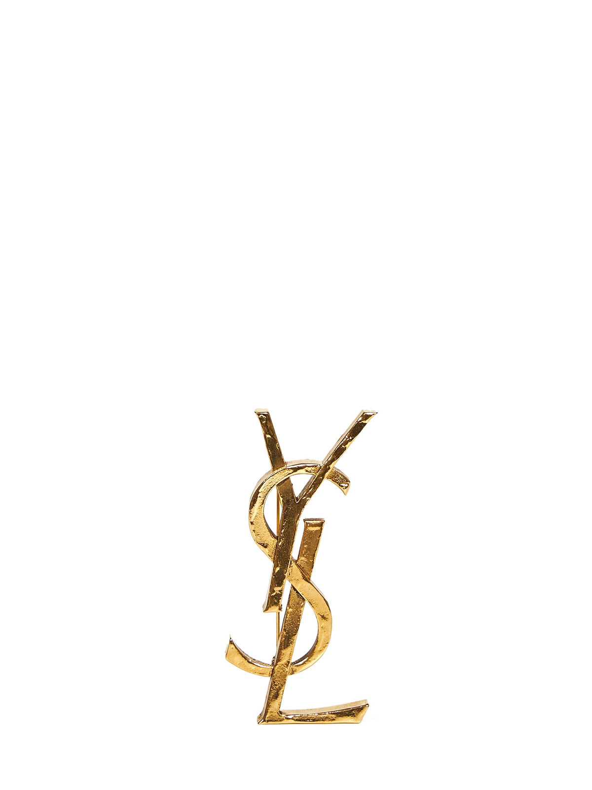 Saint Laurent Women Gold Metal Cassandre Brooch SAINT LAURENT