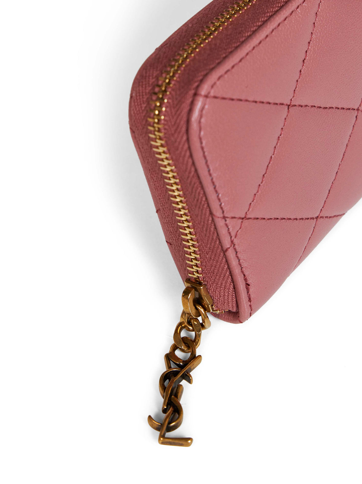 Saint Laurent Women Tulip Pink Lambskin Cassandre Bijou Coin Purse SAINT LAURENT