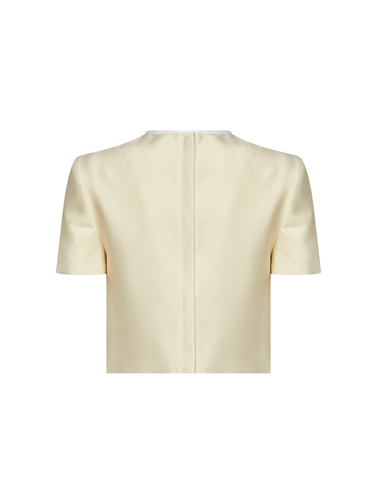 Self Portrait Women Yellow Taffeta Cropped Top With Bow Detail SELF-PORTRAIT