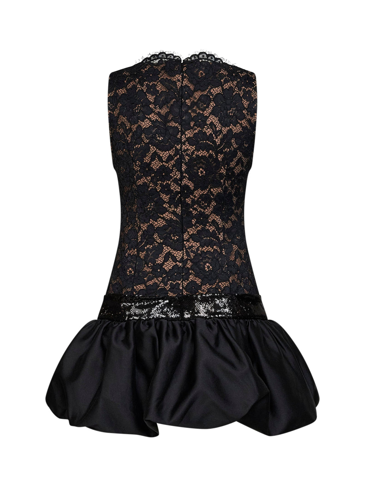 Self Portrait Women Black Lace Mini Dress With Bubble Hem SELF-PORTRAIT