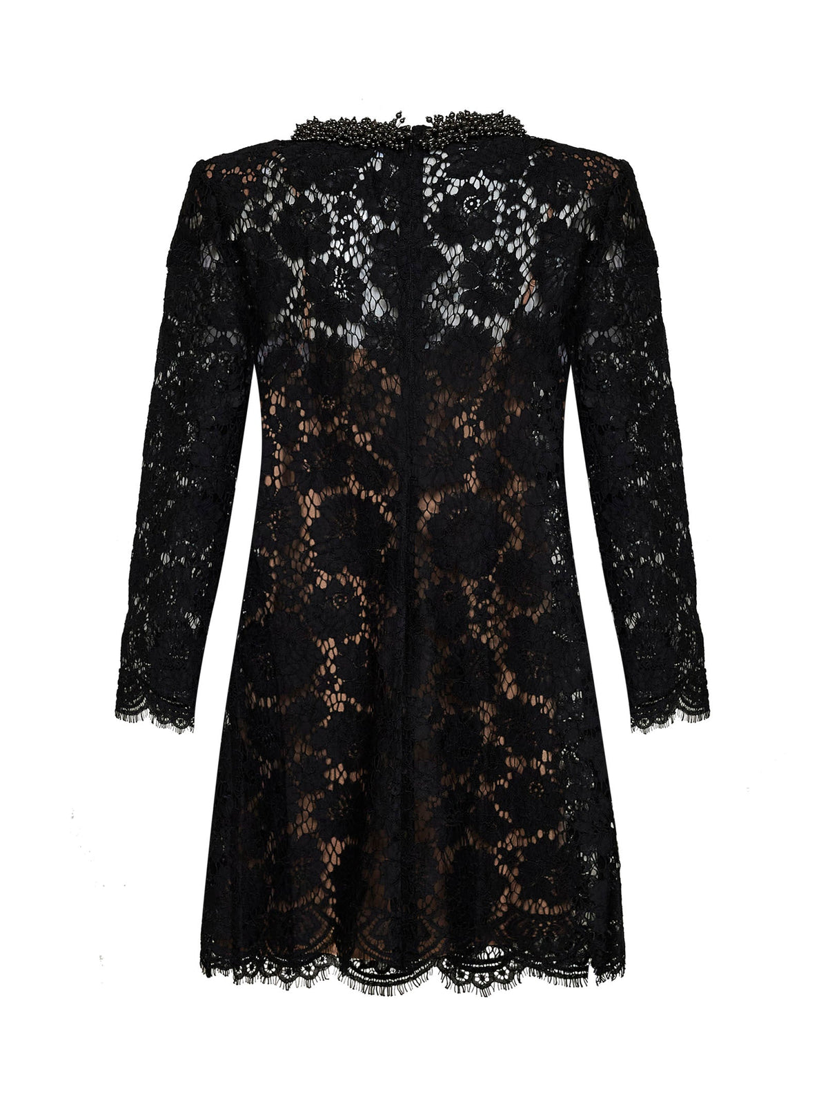 Self Portrait Women Black Lace Long-Sleeved Mini Dress SELF-PORTRAIT
