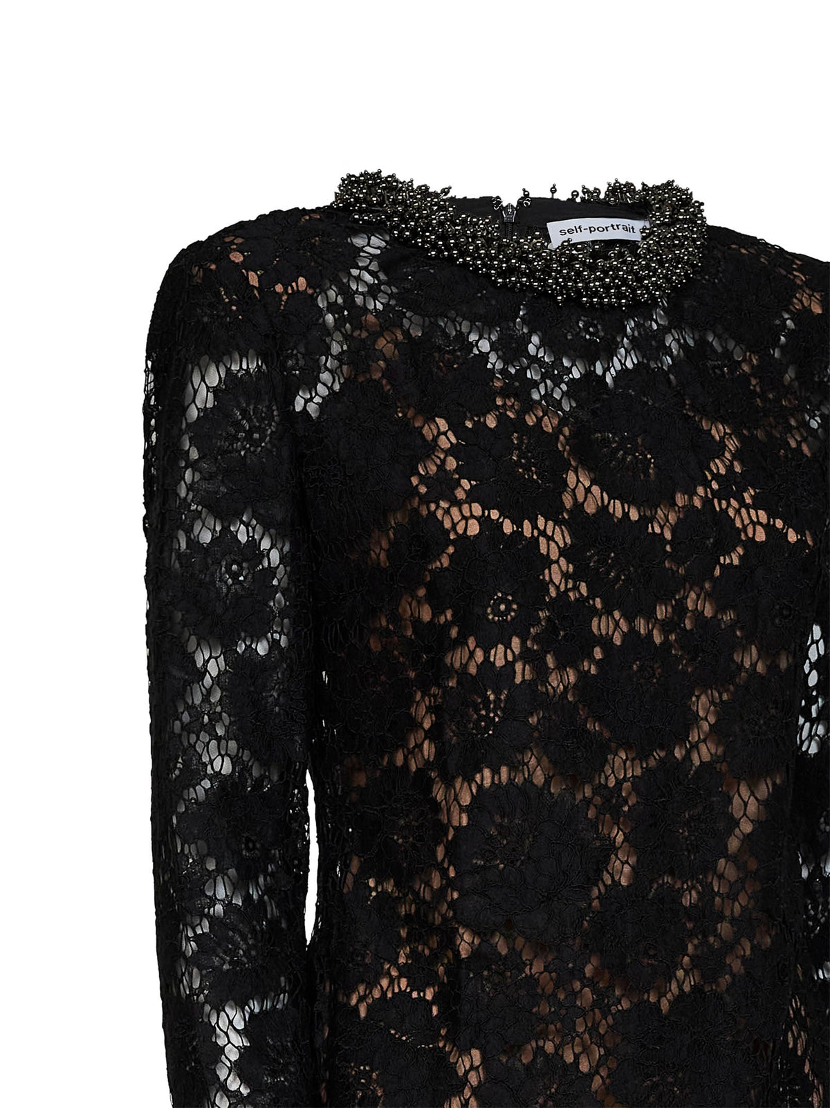Self Portrait Women Black Lace Long-Sleeved Mini Dress SELF-PORTRAIT