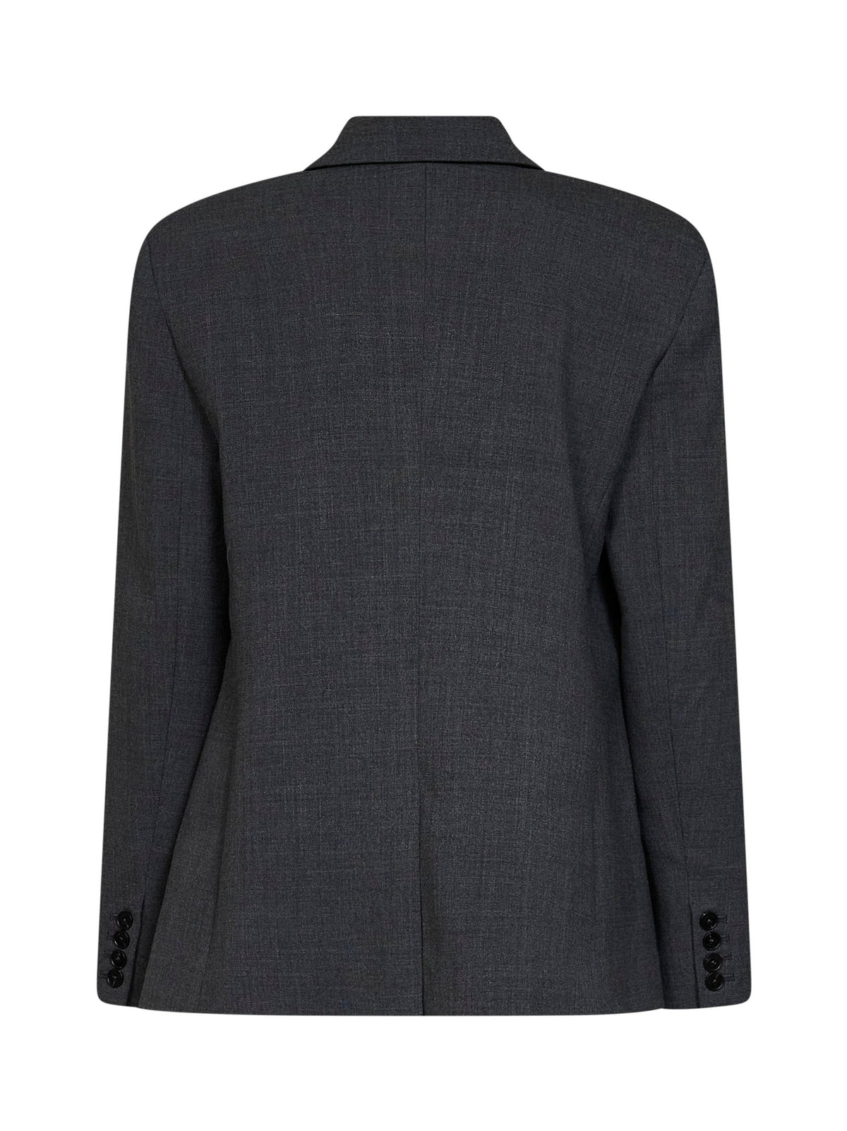 Self Portrait Women Grey Stretch Wool-Blend Double-Breasted Flower Blazer SELF-PORTRAIT