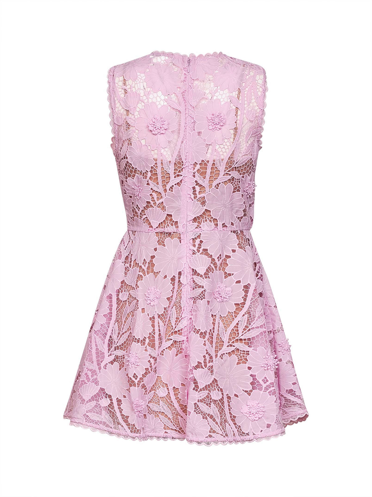 Self Portrait Women Pink Macramé Lace Mini Dress SELF-PORTRAIT