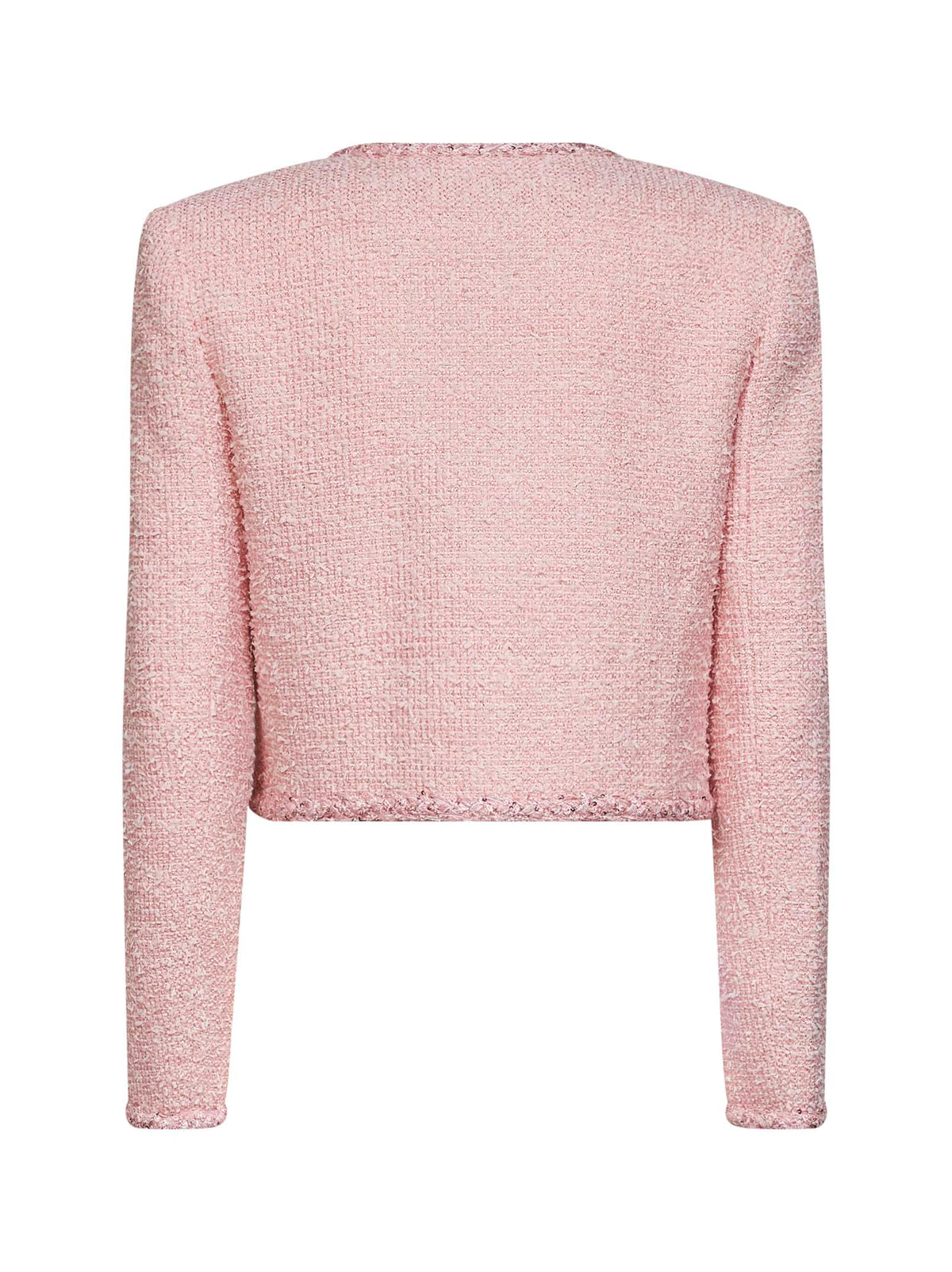 Self Portrait Women Pink Bouclé Jacket With Braided Trimmings SELF-PORTRAIT