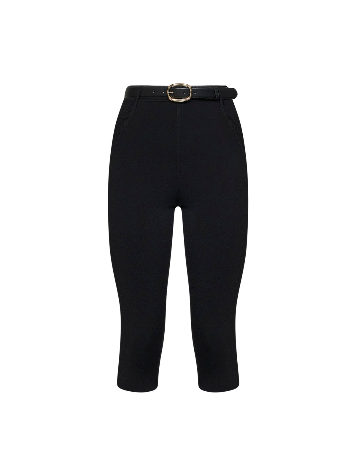 Self Portrait Women Black Compact Knit Capri Leggings SELF-PORTRAIT