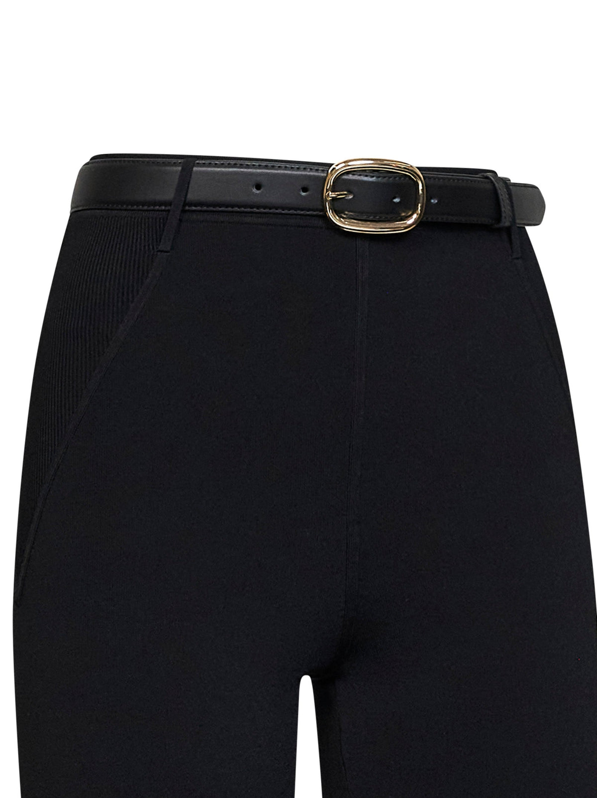 Self Portrait Women Black Compact Knit Capri Leggings SELF-PORTRAIT