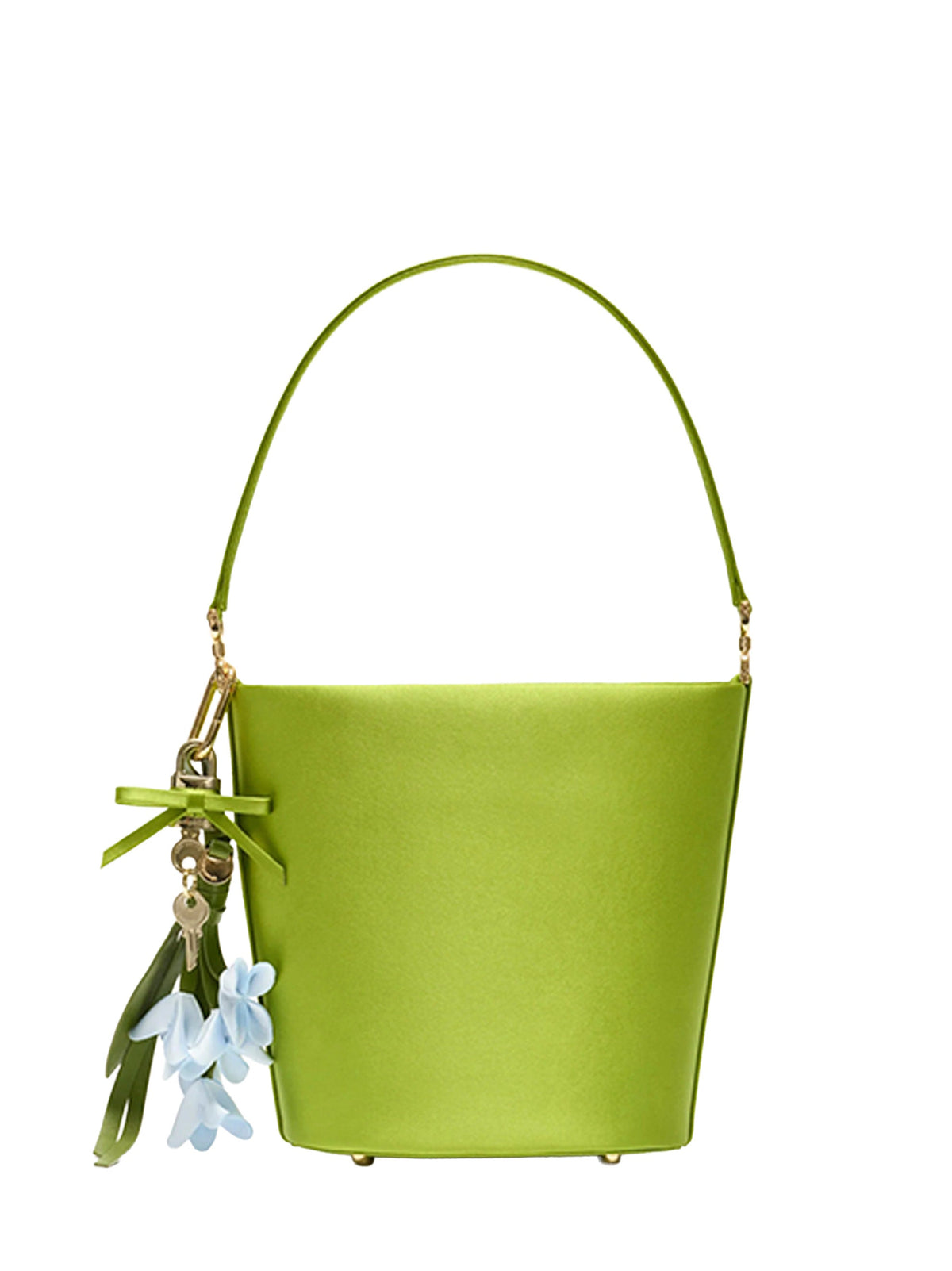 Self Portrait Women Green Bucket Bag With Charms SELF-PORTRAIT
