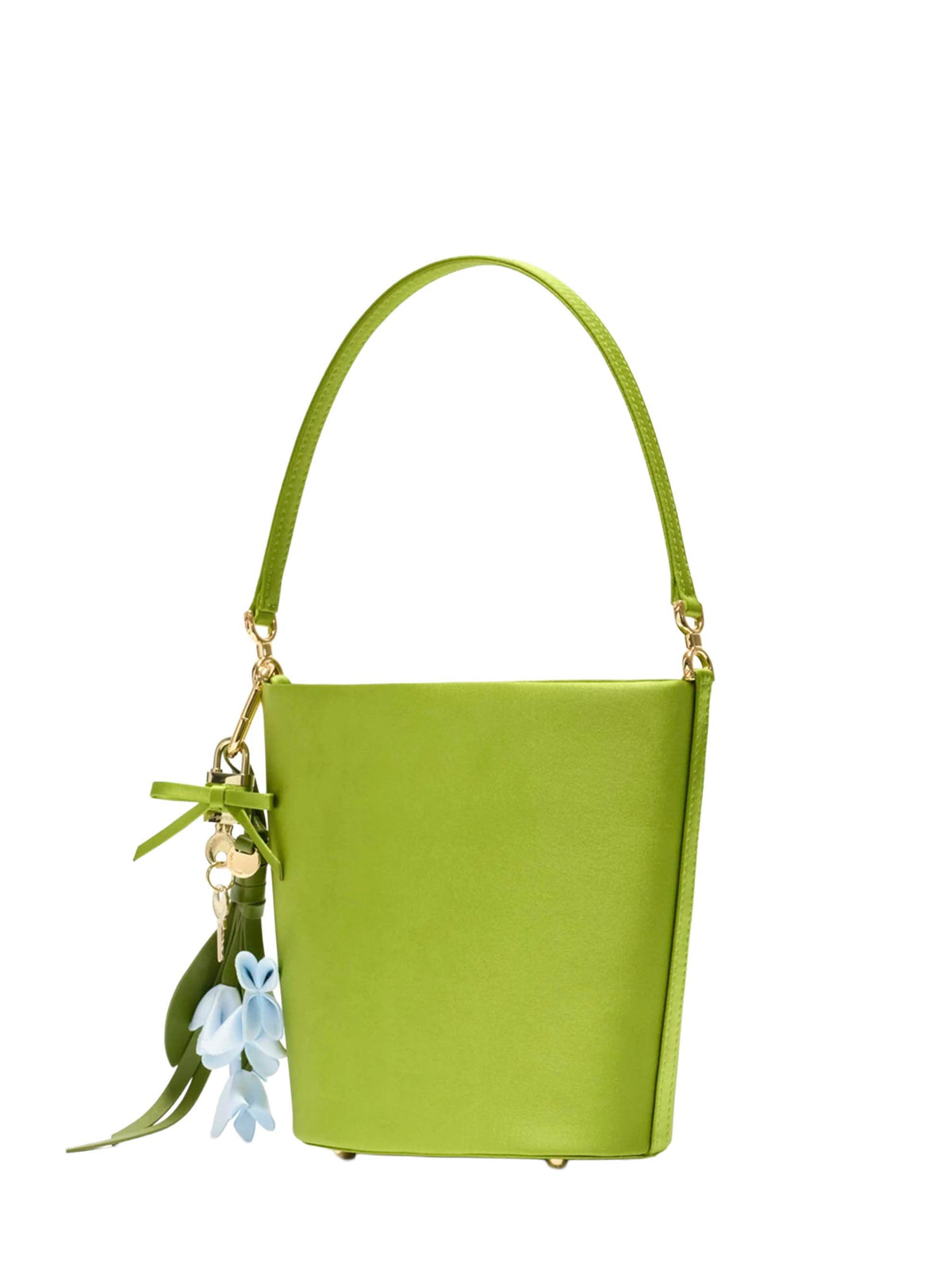 Self Portrait Women Green Bucket Bag With Charms SELF-PORTRAIT