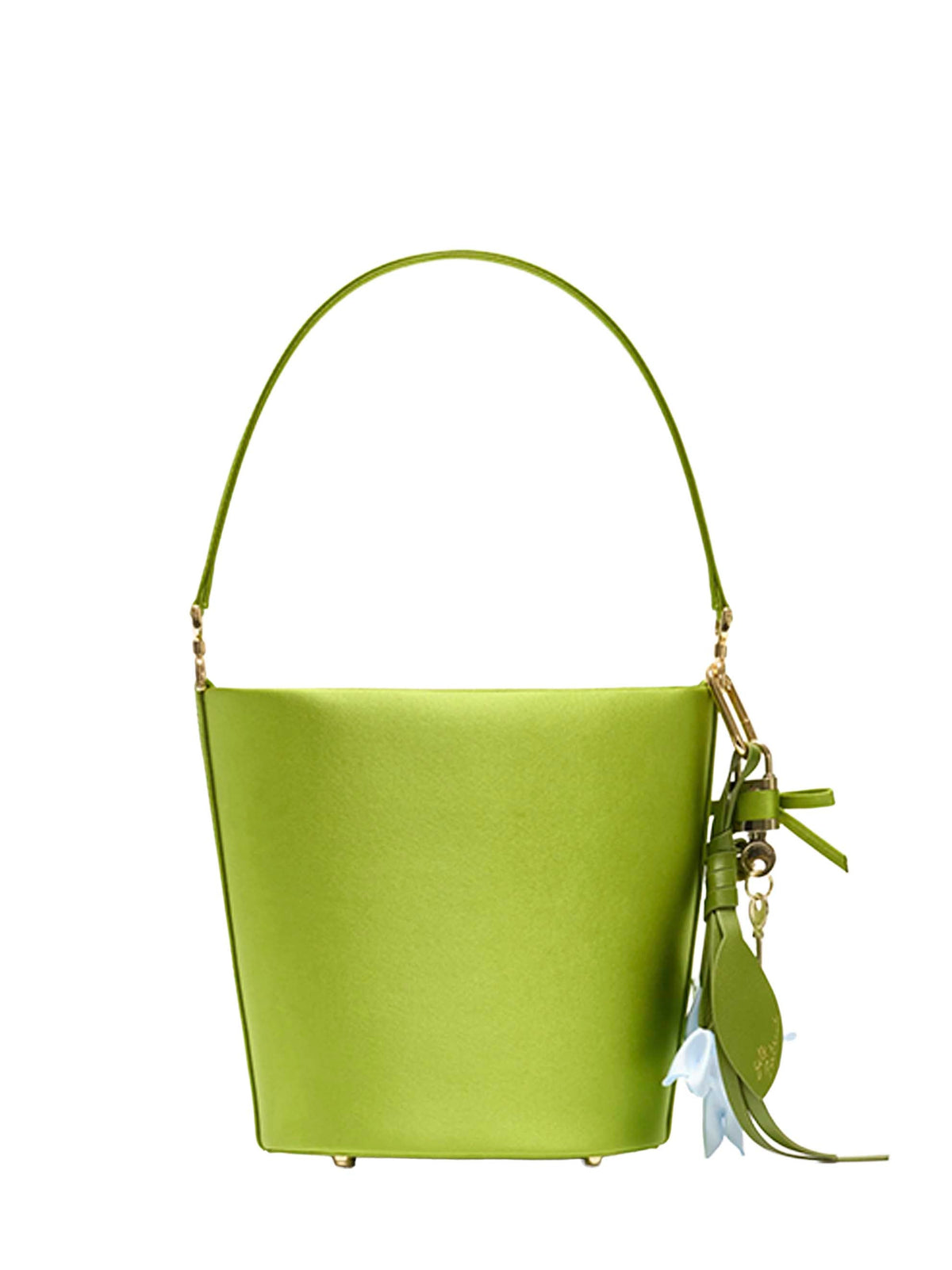 Self Portrait Women Green Bucket Bag With Charms SELF-PORTRAIT