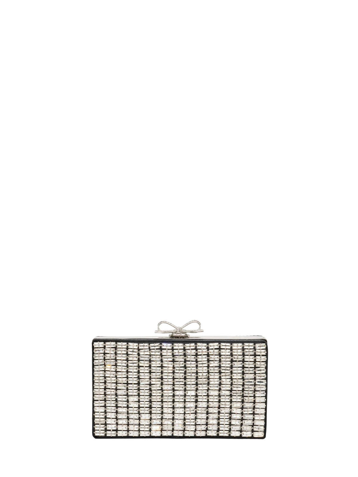 Self Portrait Women Black Crystal-Embellished Clutch Bag With Shoulder Strap SELF-PORTRAIT