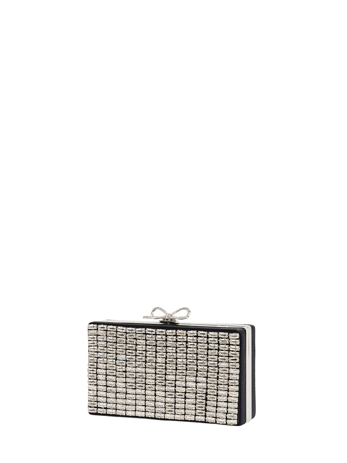 Self Portrait Women Black Crystal-Embellished Clutch Bag With Shoulder Strap SELF-PORTRAIT