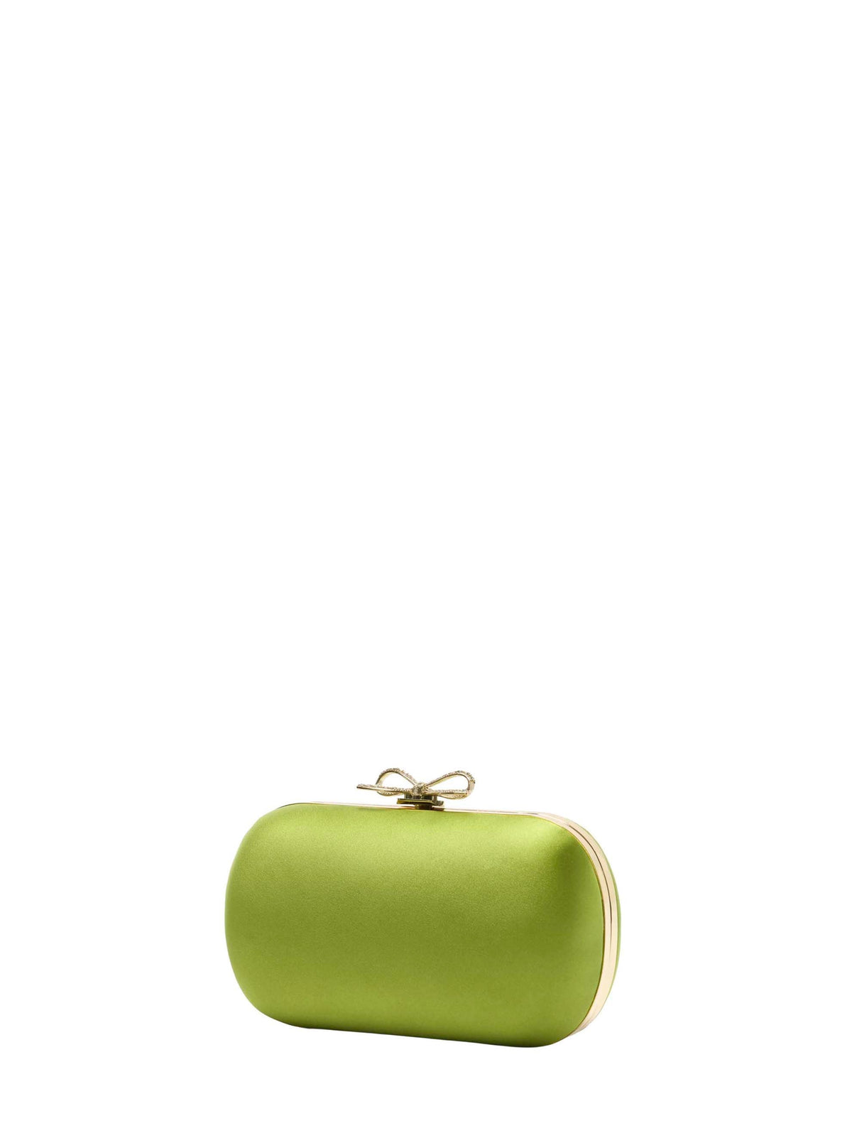 Self Portrait Women Green Clutch With Shoulder Strap And Crystal Bow SELF-PORTRAIT