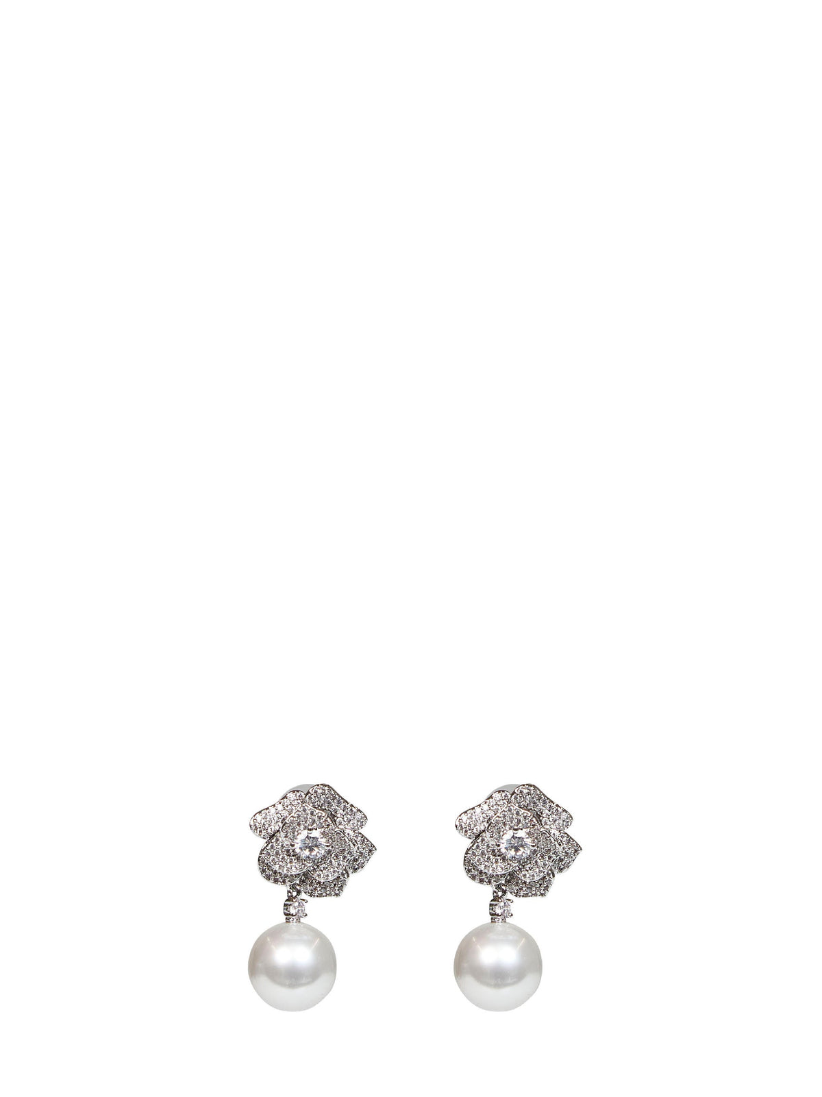 Self Portrait Women Crystal Flower Pearl Drop Earrings SELF-PORTRAIT