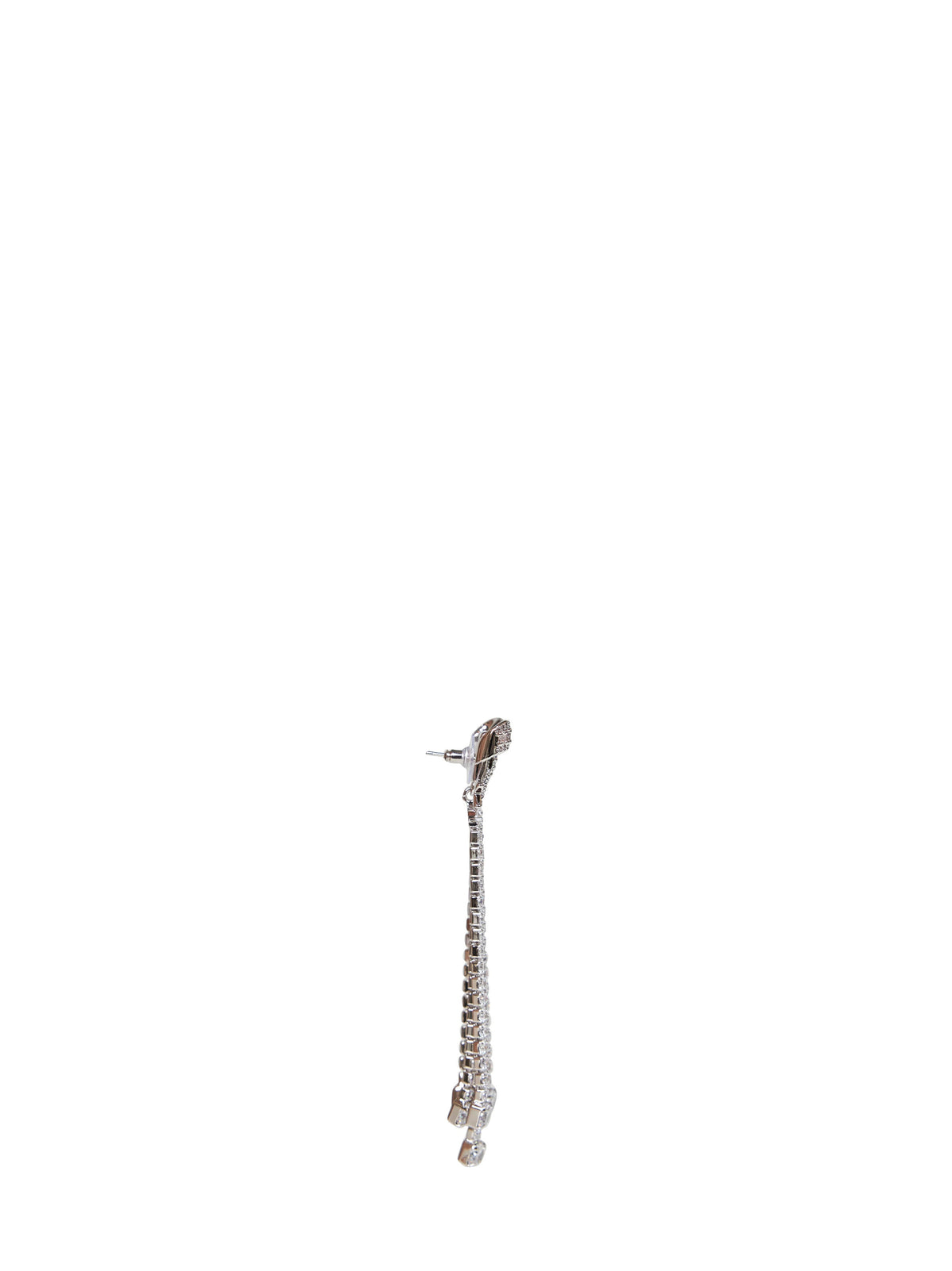 Self Portrait Women Silver Droplet Earrings With Crystal Bow SELF-PORTRAIT