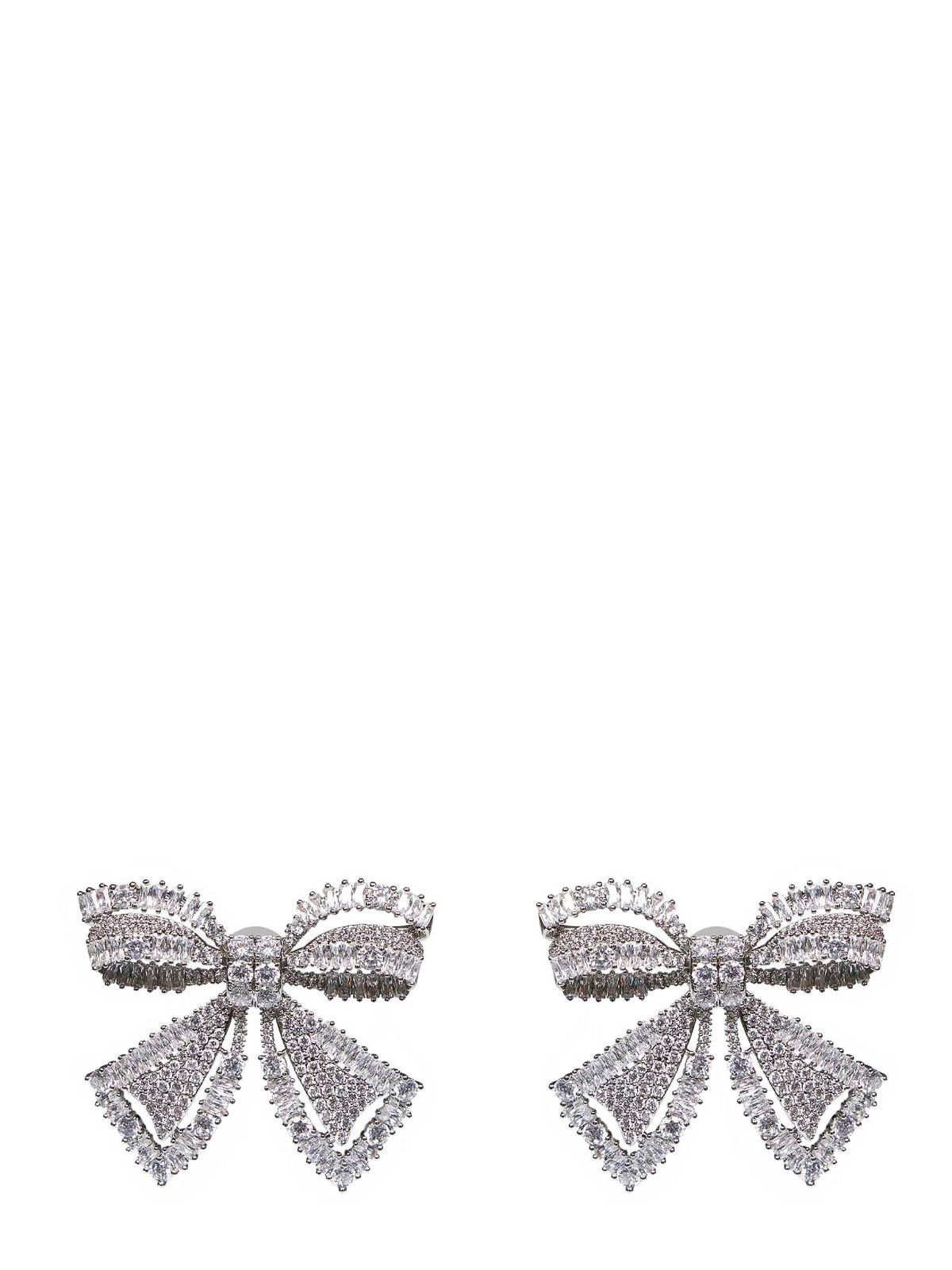 Self Portrait Women Silver Crystal Bow Earrings SELF-PORTRAIT