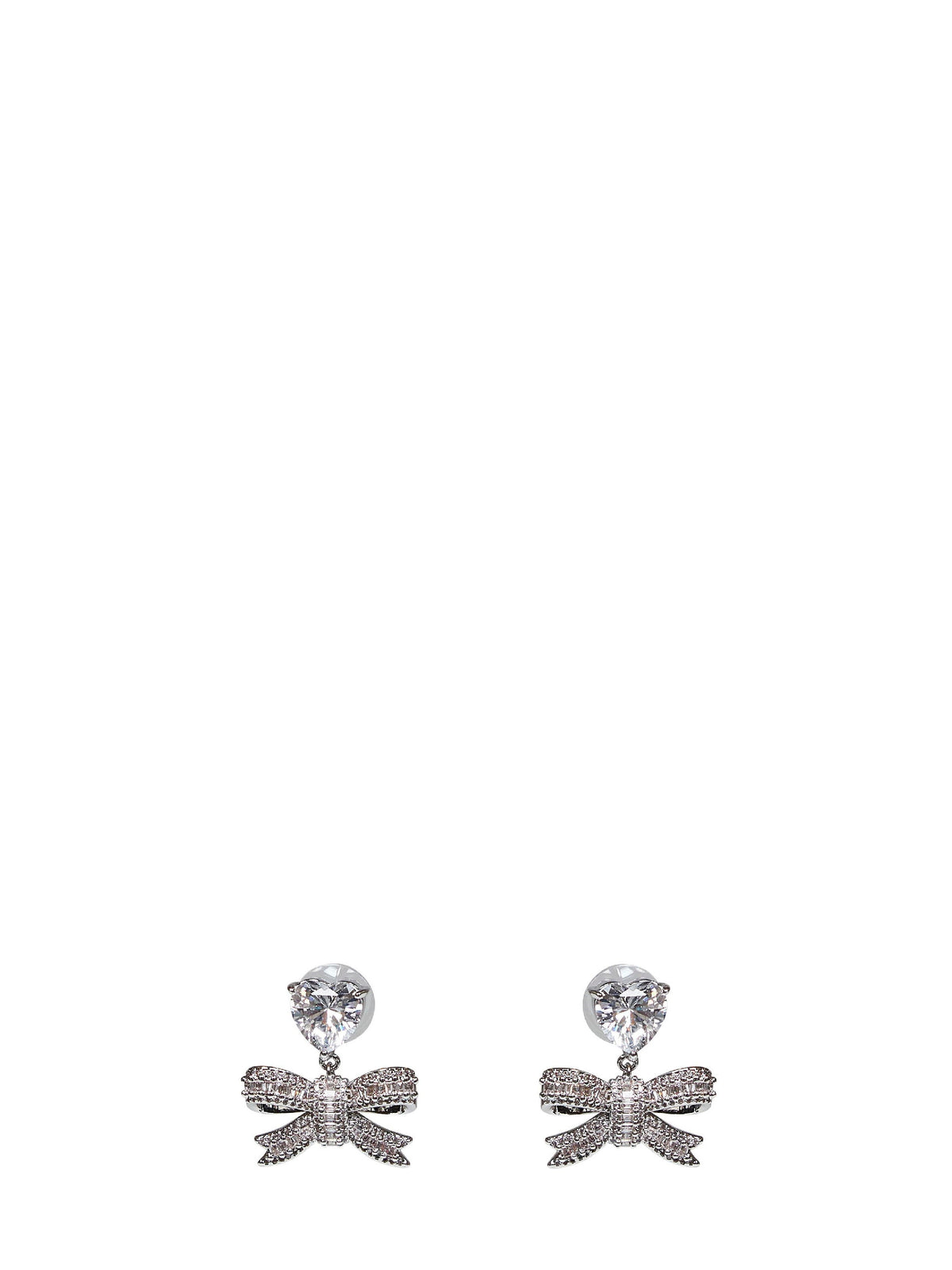 Self Portrait Women Crystal Heart Bow Drop Earrings SELF-PORTRAIT