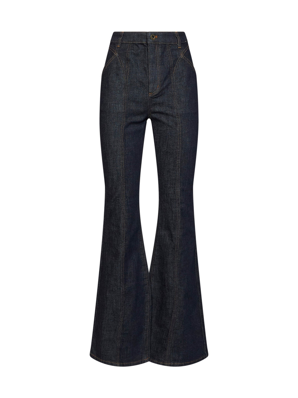Self Portrait Women Indigo Denim High-Rise Flared Jeans SELF-PORTRAIT