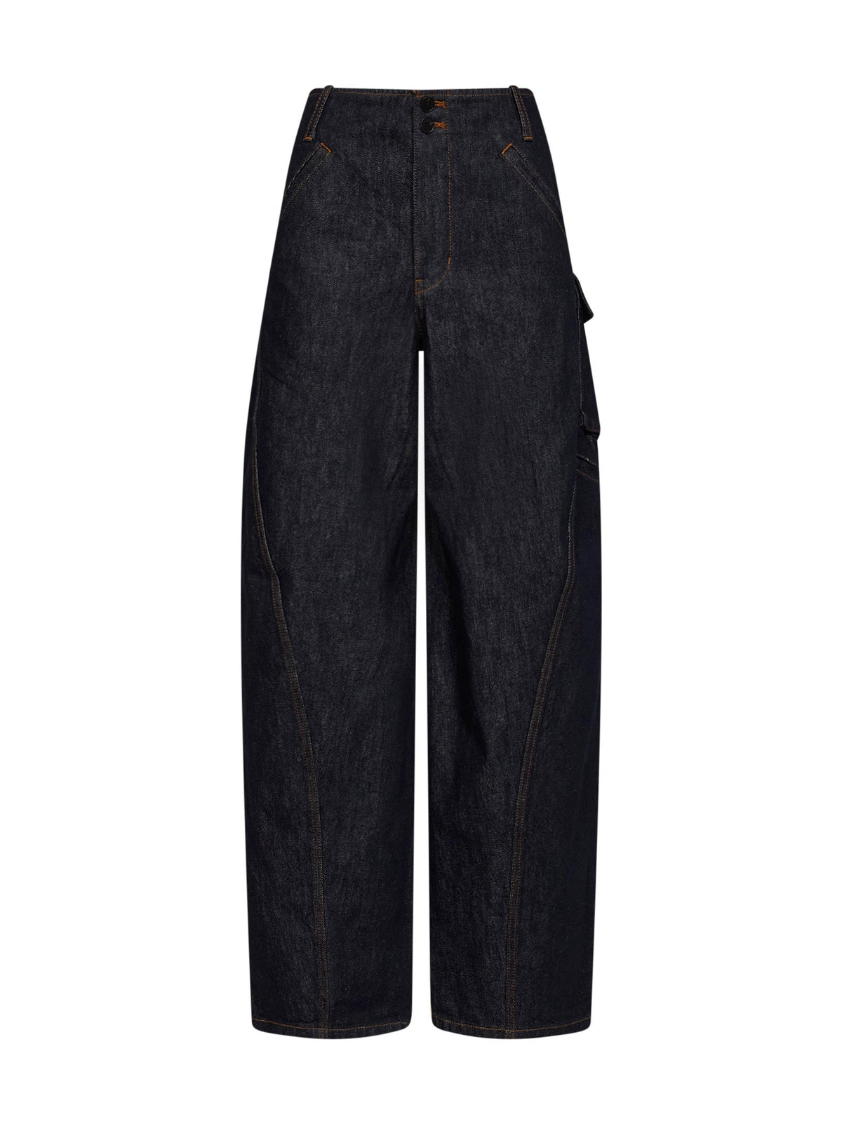 Self Portrait Women Indigo Denim Cargo Jeans SELF-PORTRAIT