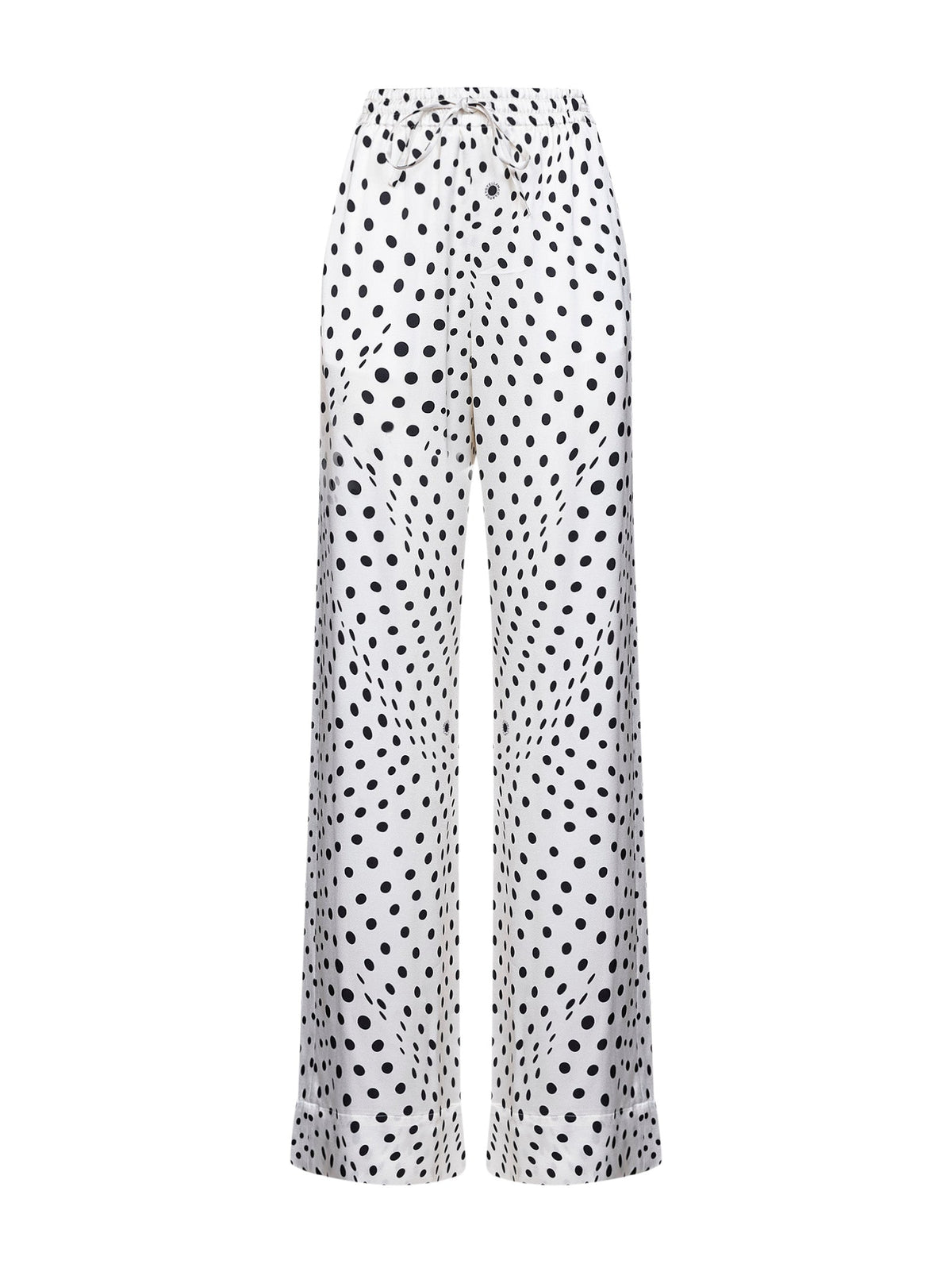 Stella Mccartney Women Black And White Polka Dot Viscose Oversized Trousers STELLA MCCARTNEY