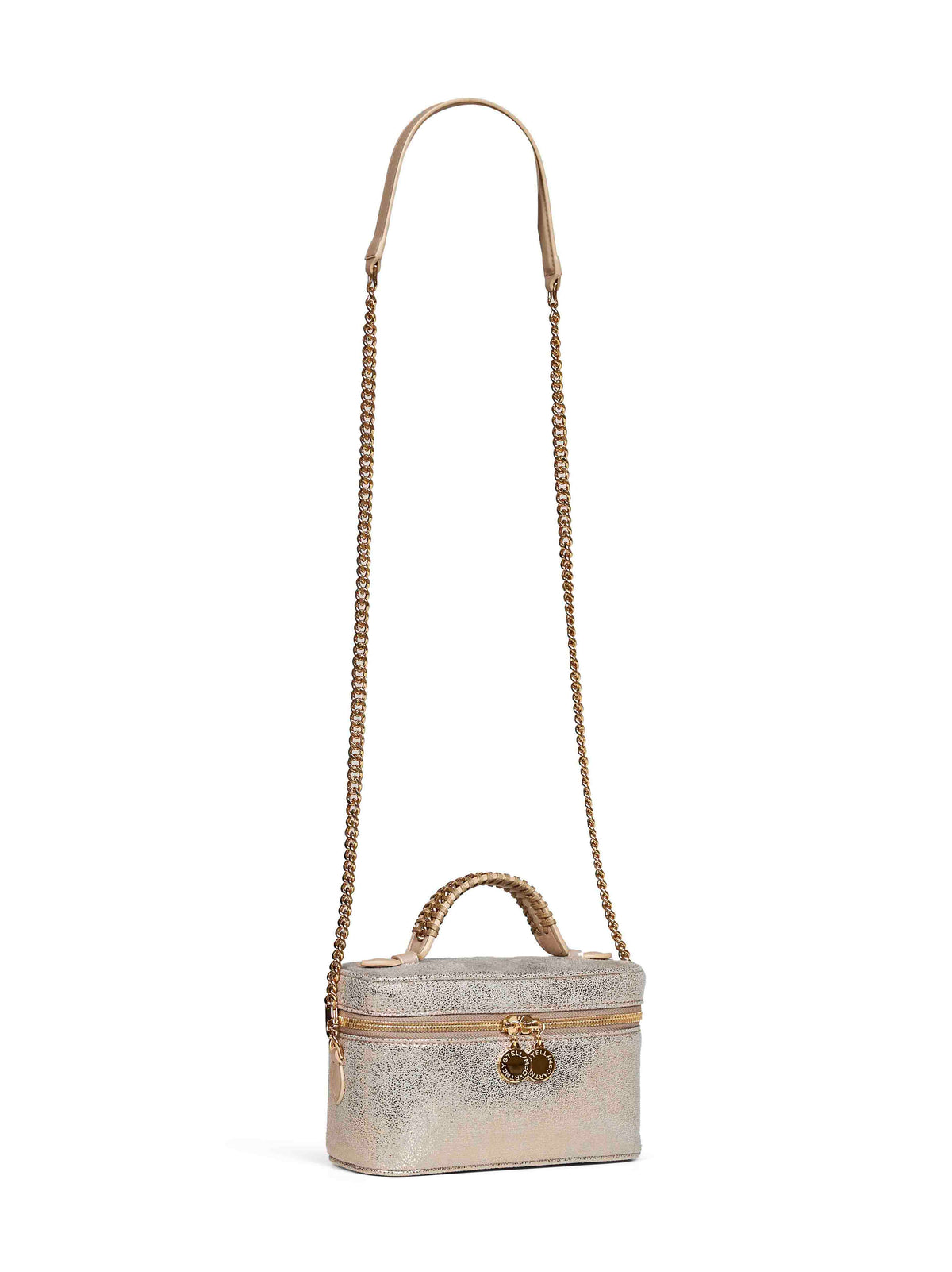 Stella Mccartney Women Gold Metallic-Finish Mini Falabella Vanity Bag<Br/> STELLA MCCARTNEY