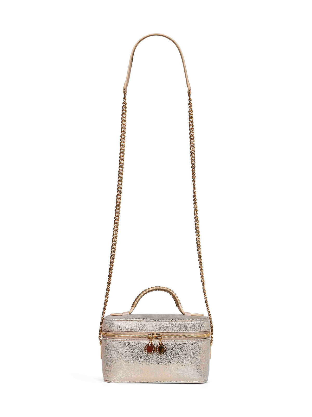 Stella Mccartney Women Gold Metallic-Finish Mini Falabella Vanity Bag<Br/> STELLA MCCARTNEY