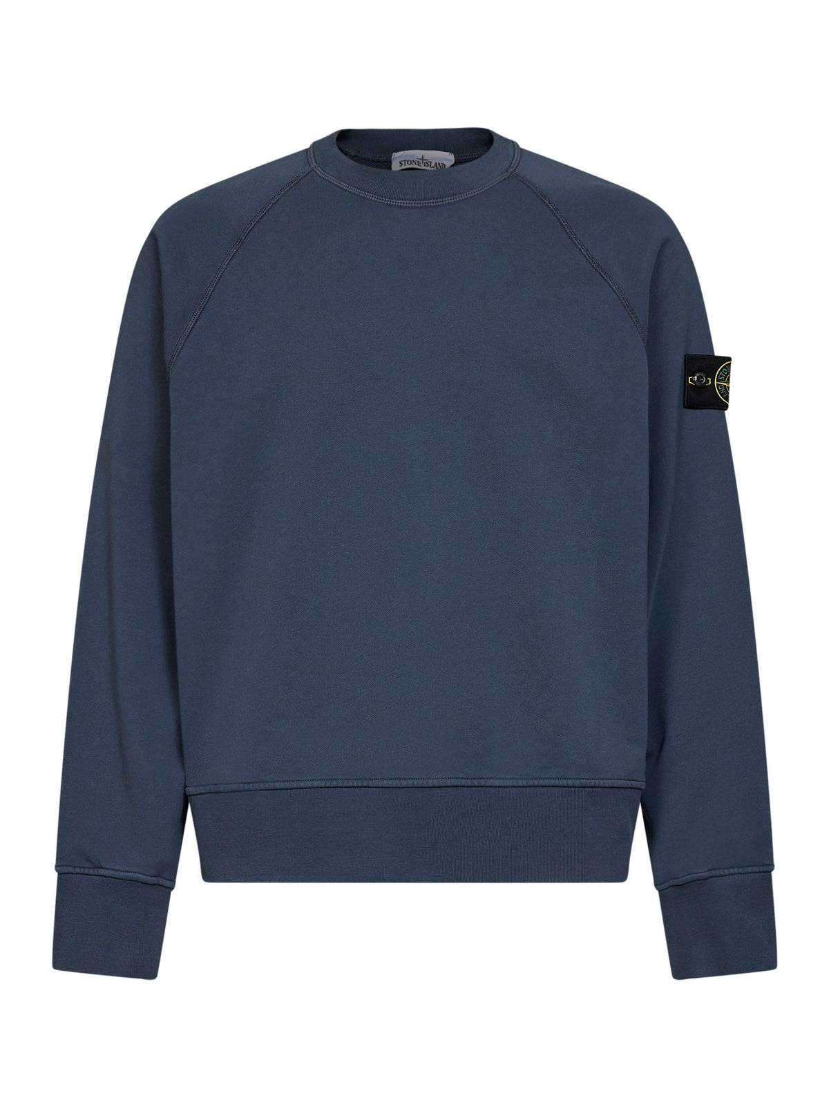Stone Island Men Slate Blue Cotton Crewneck Sweatshirt STONE ISLAND