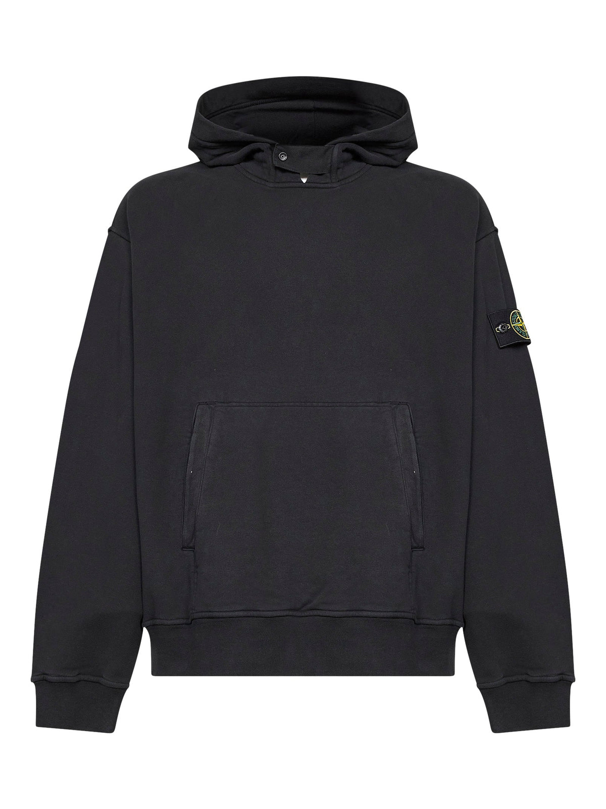 Stone Island Men Black Organic Cotton Hoodie STONE ISLAND