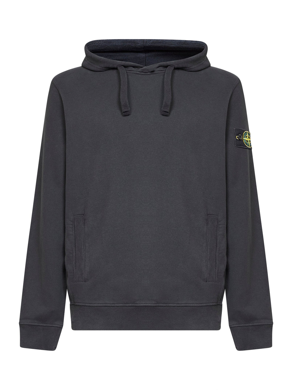 Stone Island Men Black Stretch Organic Cotton Hoodie STONE ISLAND