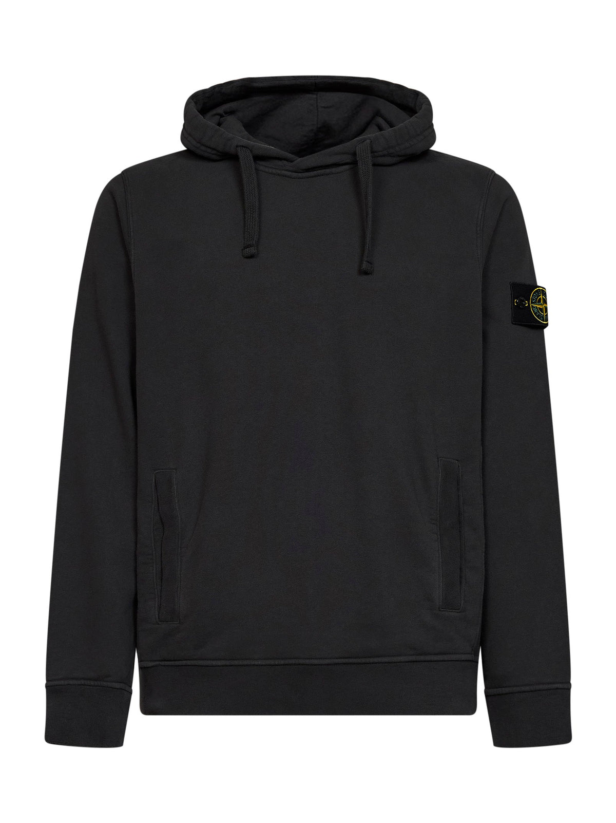 Stone Island Men Lead Grey Stretch Organic Cotton Hoodie STONE ISLAND