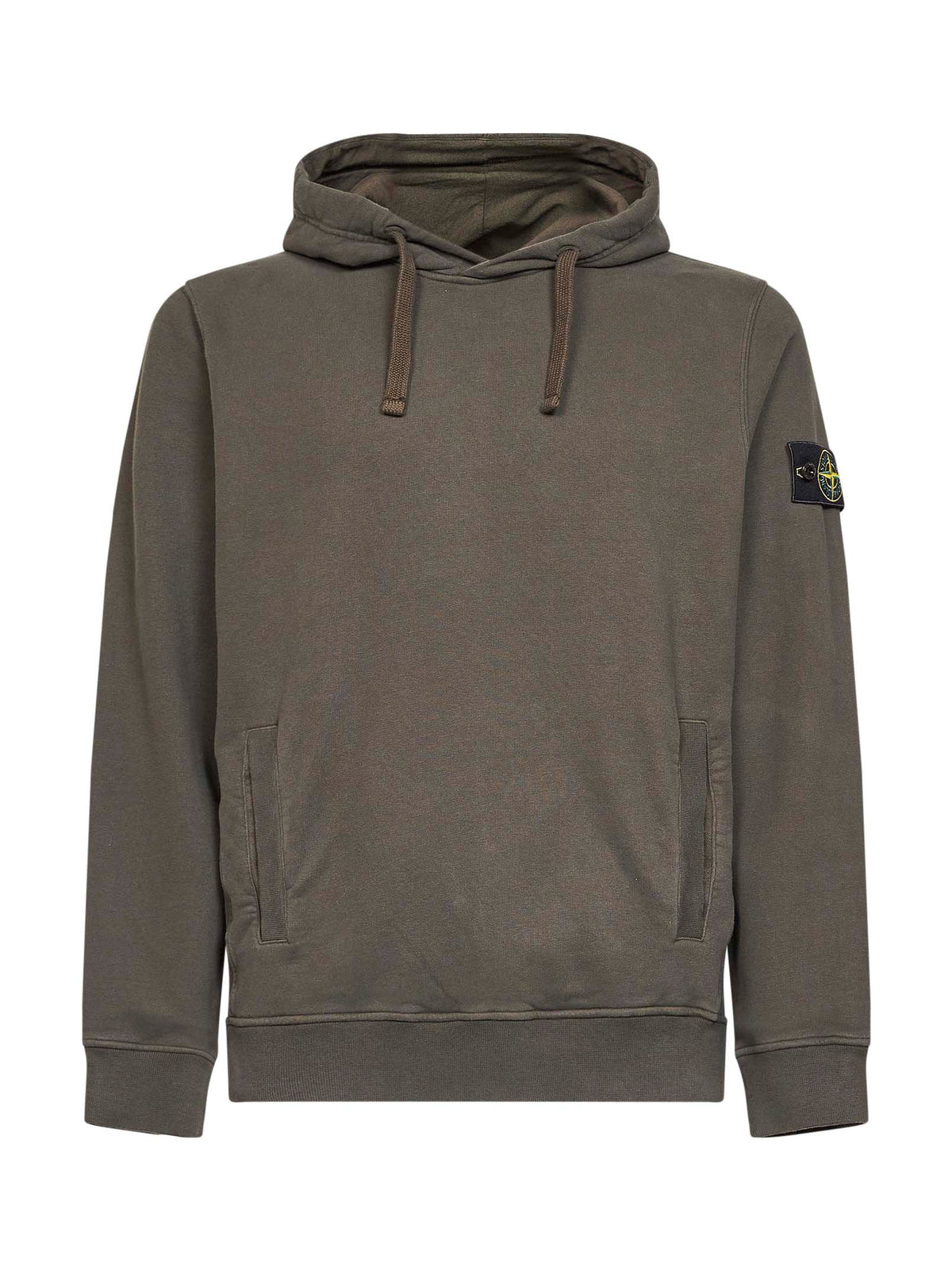 Stone Island Men Coal Grey Stretch Organic Cotton Hoodie<Br/> STONE ISLAND