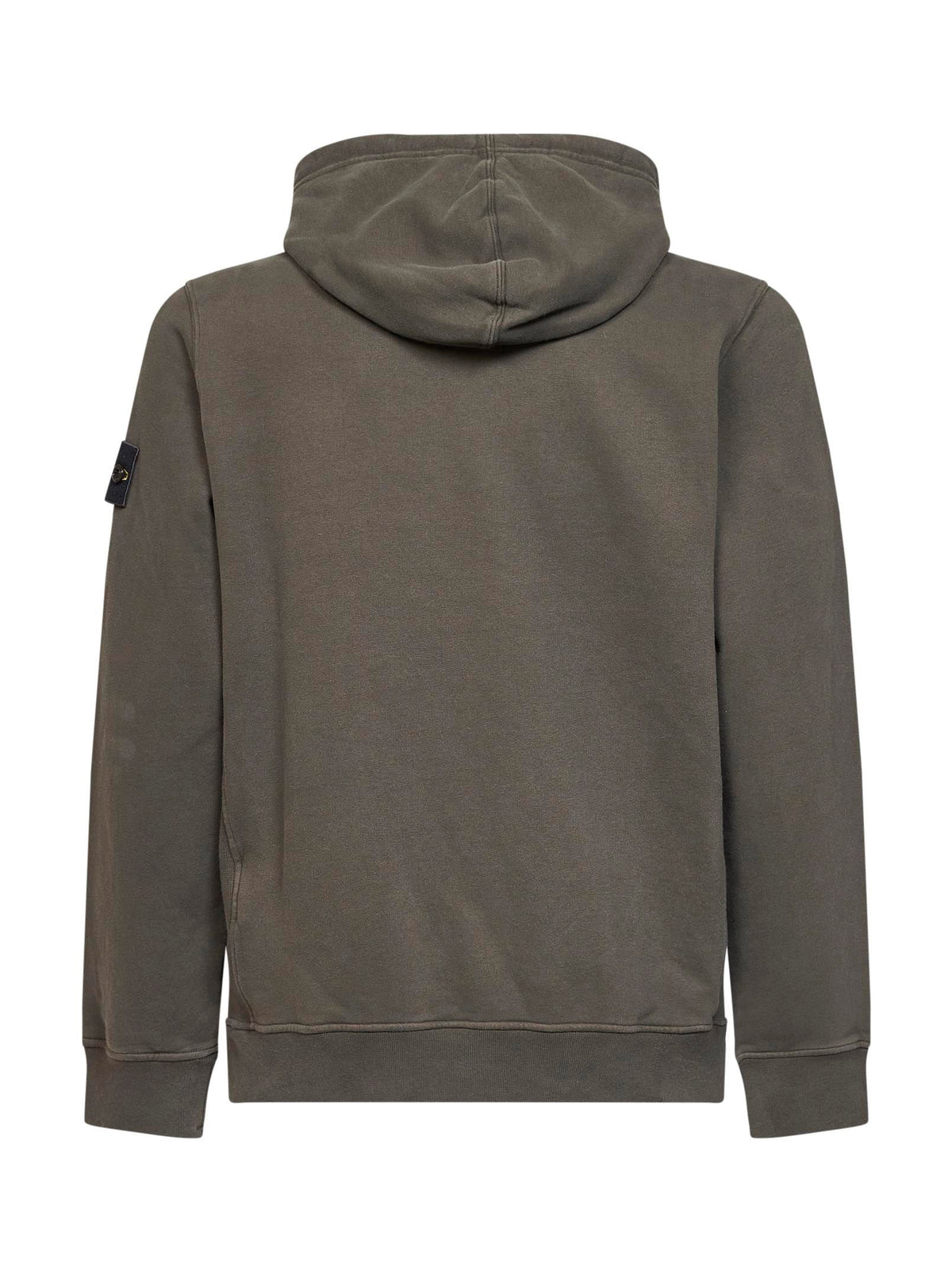 Stone Island Men Coal Grey Stretch Organic Cotton Hoodie<Br/> STONE ISLAND