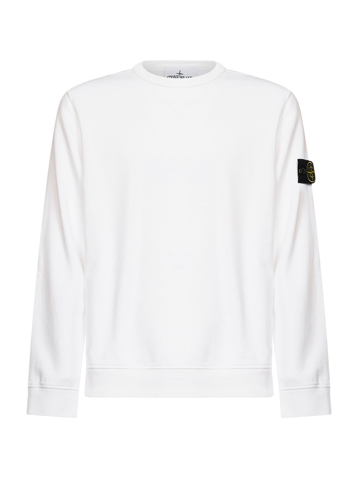 Stone Island Men White Organic Stretch Cotton Crewneck Sweatshirt STONE ISLAND