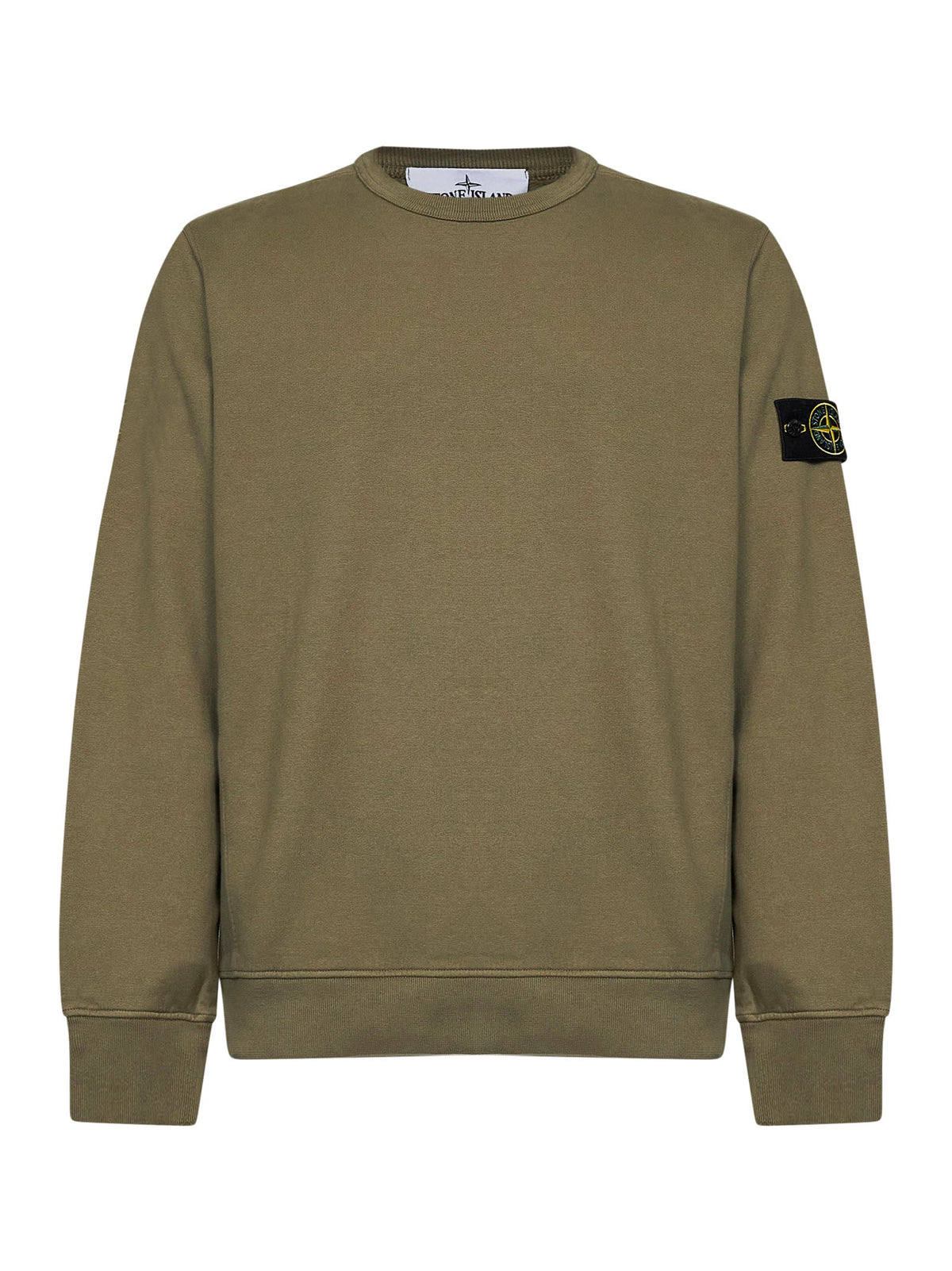 Stone Island Men Military Green Organic Stretch Cotton Crewneck Sweatshirt STONE ISLAND