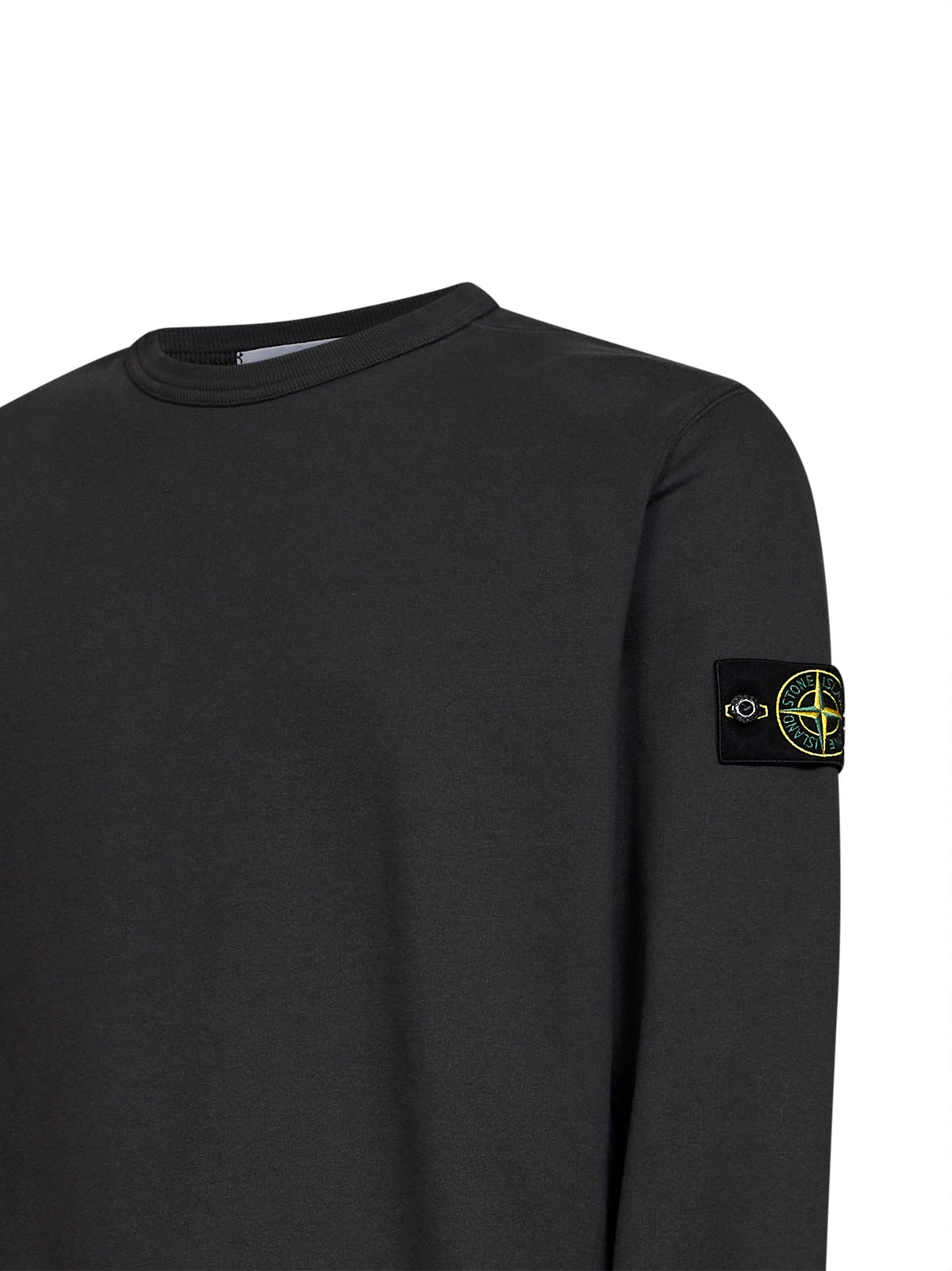 Stone Island Men Lead Grey Organic Stretch Cotton Crewneck Sweatshirt STONE ISLAND