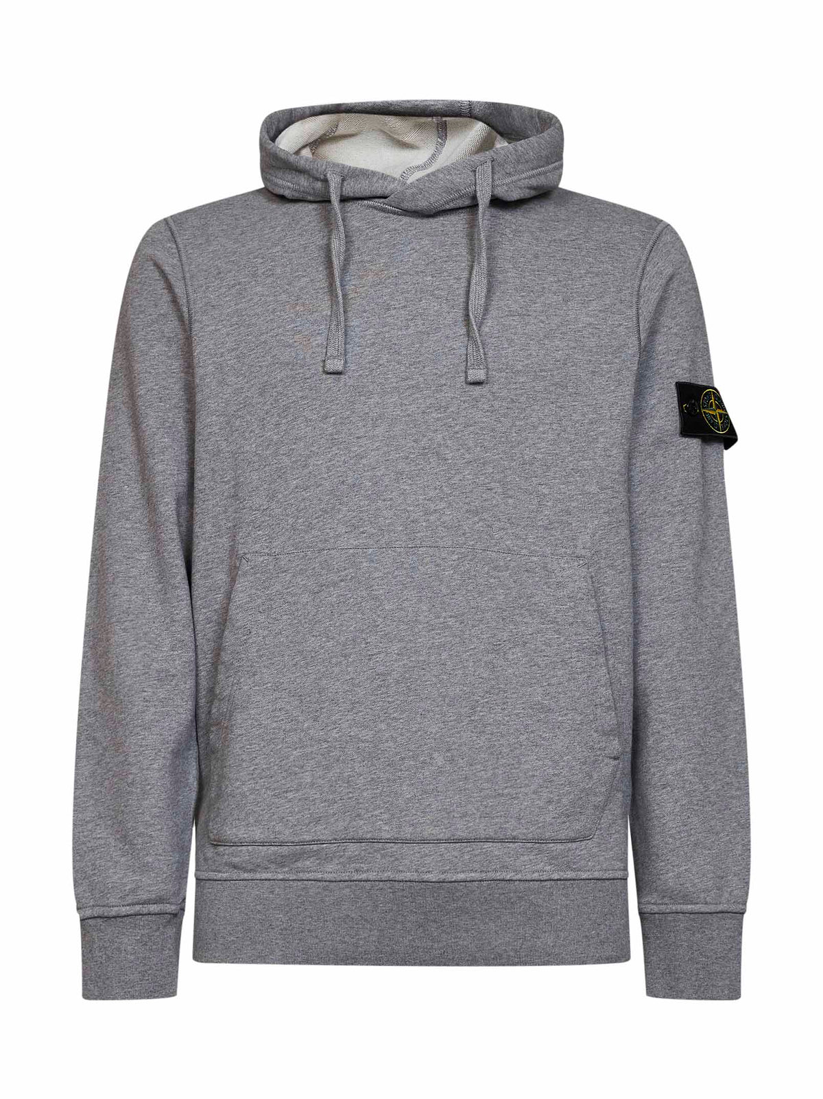 Stone Island Men Mélange Grey Mélange Organic Cotton Hoodie STONE ISLAND