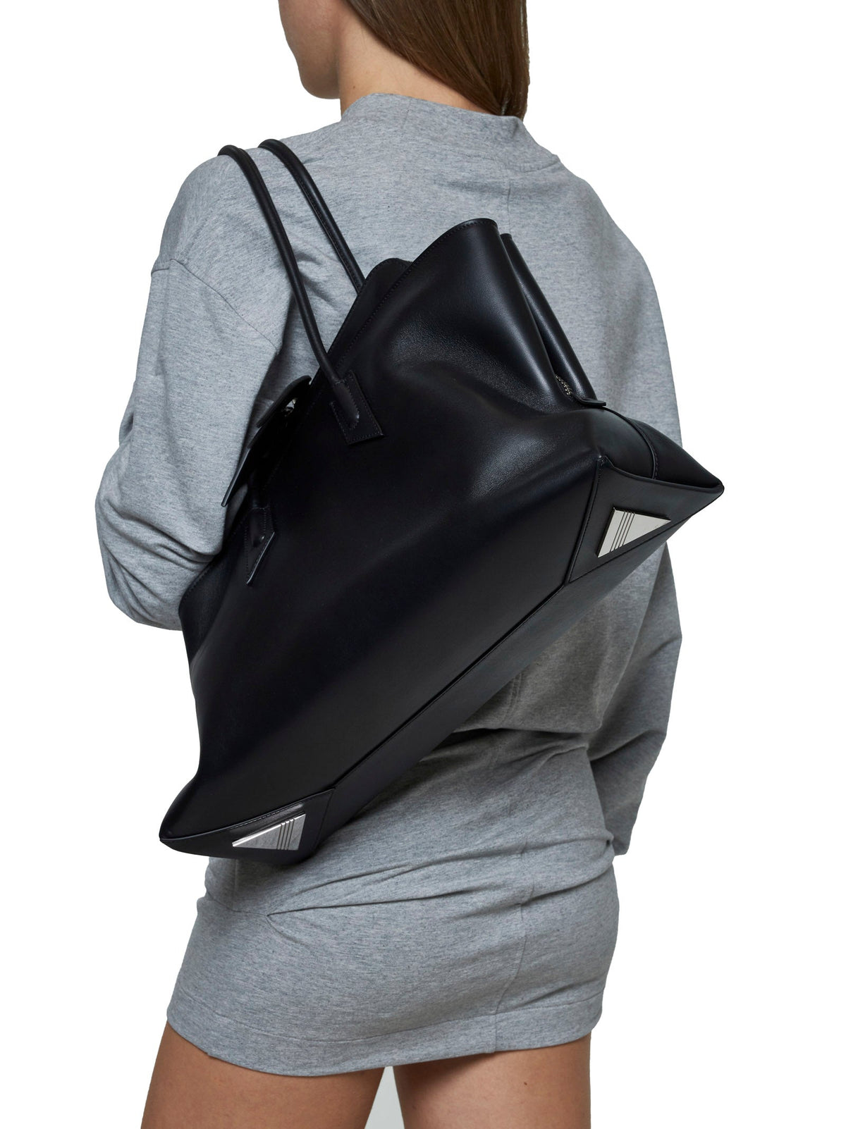 The Attico Women Black "La Passeggiata Medium" Top Handle Bag THE ATTICO