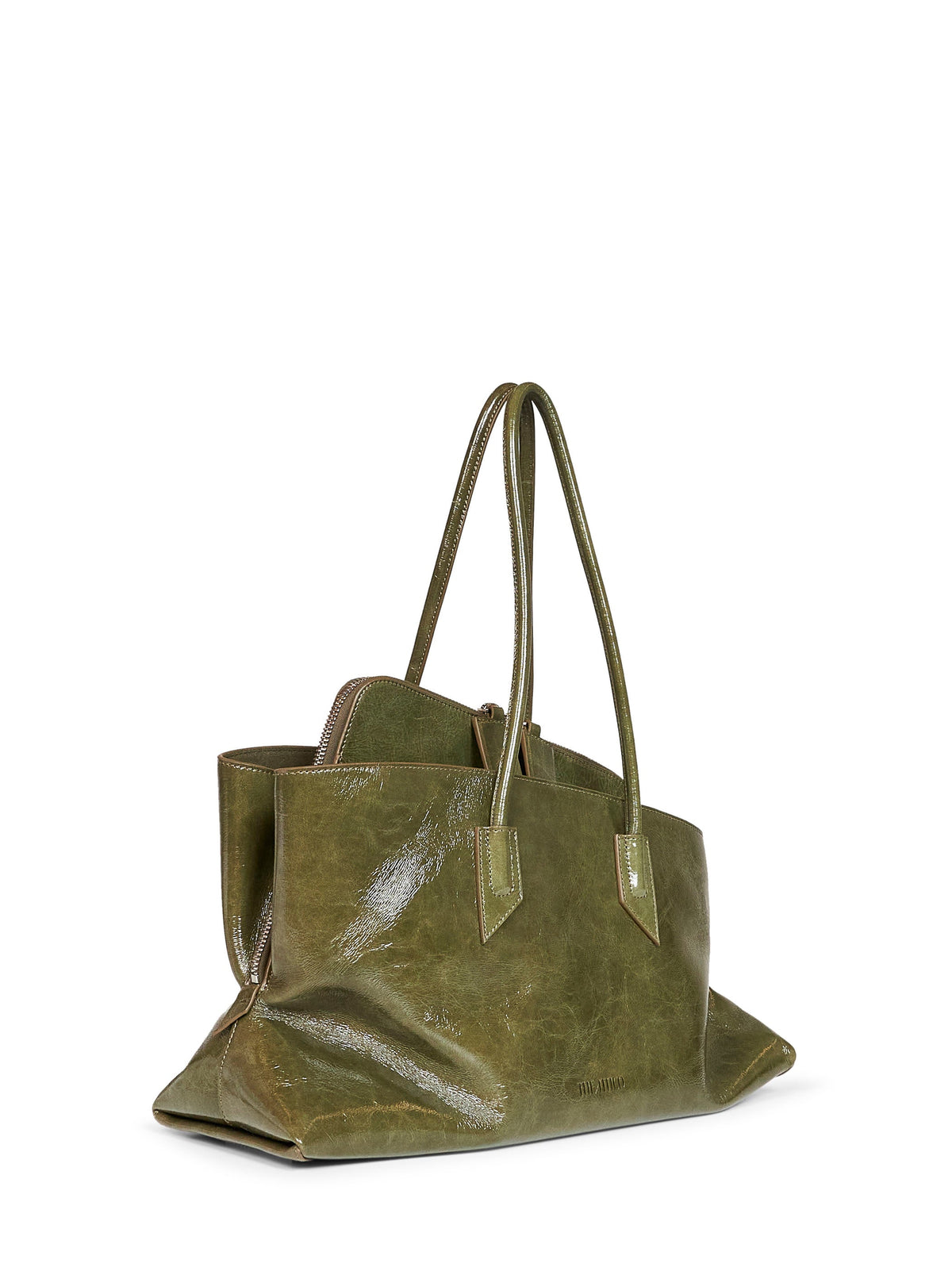 The Attico Women Olive Brown "La Passeggiata Medium" Top Handle Bag THE ATTICO