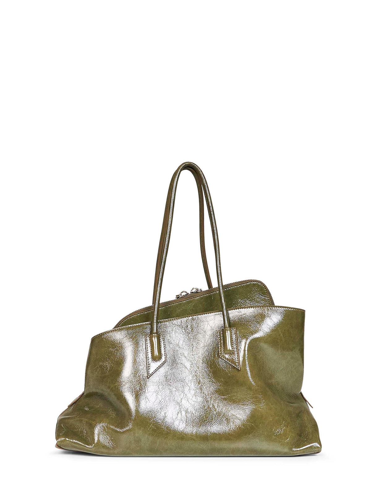 The Attico Women Olive Brown "La Passeggiata Medium" Top Handle Bag THE ATTICO