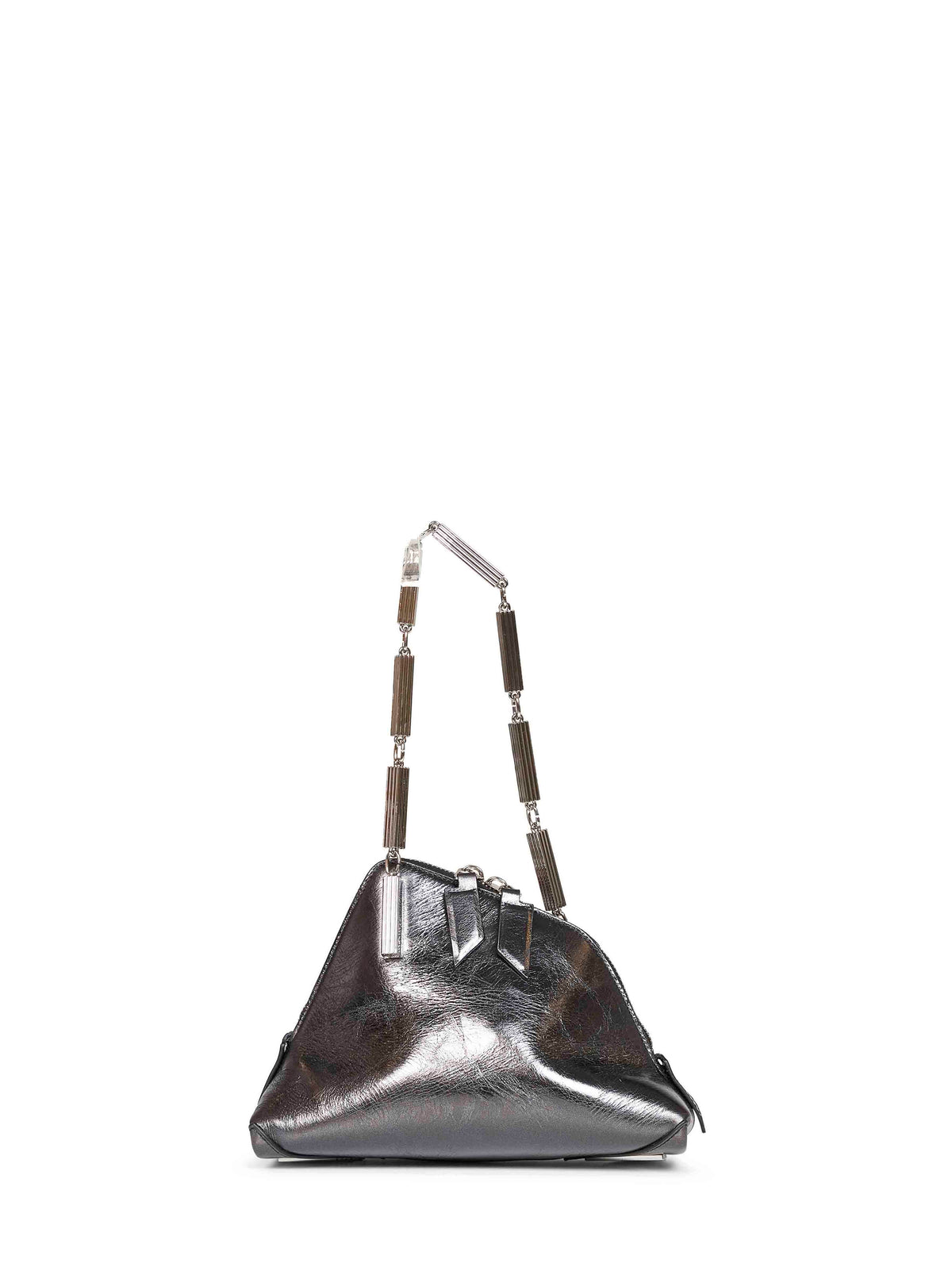 The Attico Women Dark Grey "La Scala" Clutch With Shoulder Strap THE ATTICO