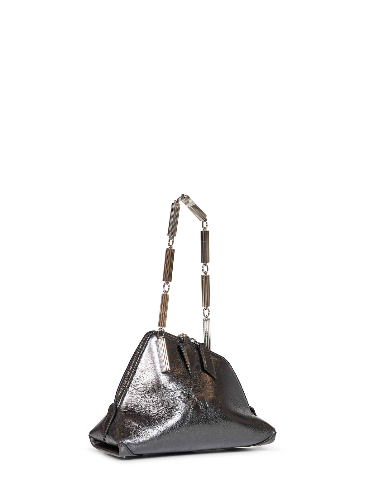 The Attico Women Dark Grey "La Scala" Clutch With Shoulder Strap THE ATTICO