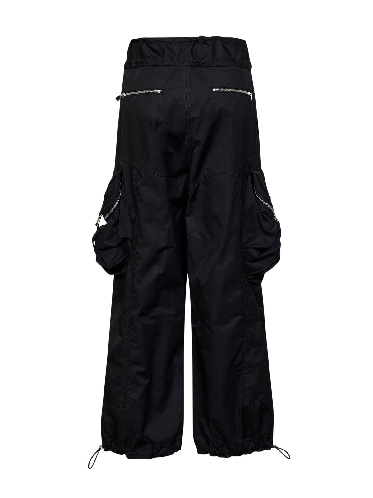 The Attico Women Black Overdyed Gabardine Cargo Trousers THE ATTICO