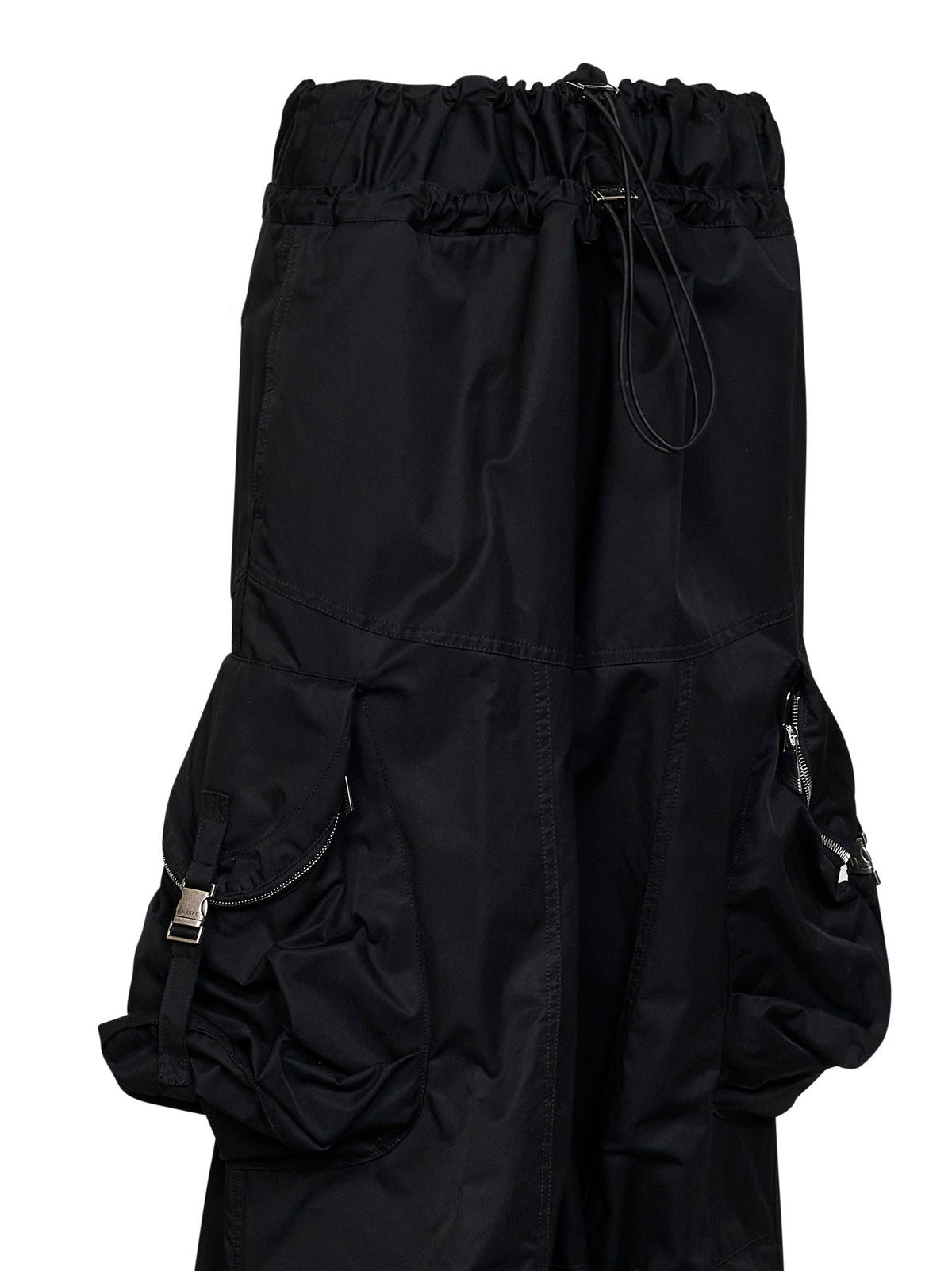 The Attico Women Black Overdyed Gabardine Cargo Trousers THE ATTICO