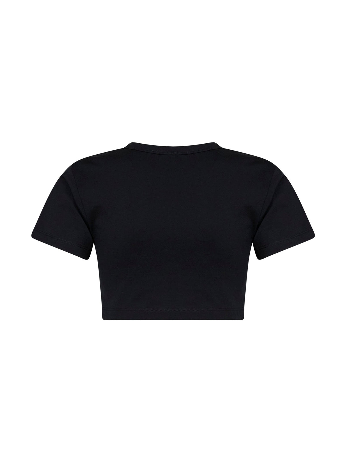 The Attico Women Black Cotton Jersey Cropped T-Shirt THE ATTICO