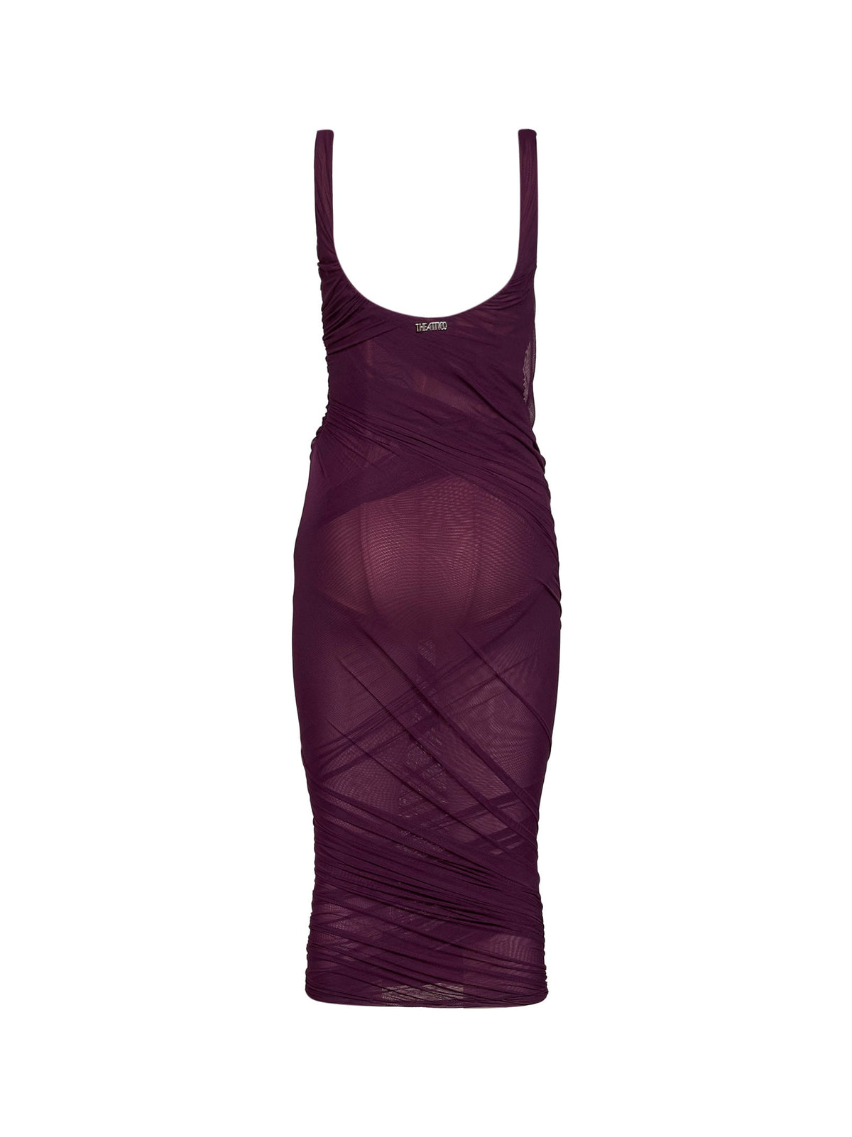 The Attico Women Plum Tulle "Superattico10" Draped Midi/Long Dress THE ATTICO
