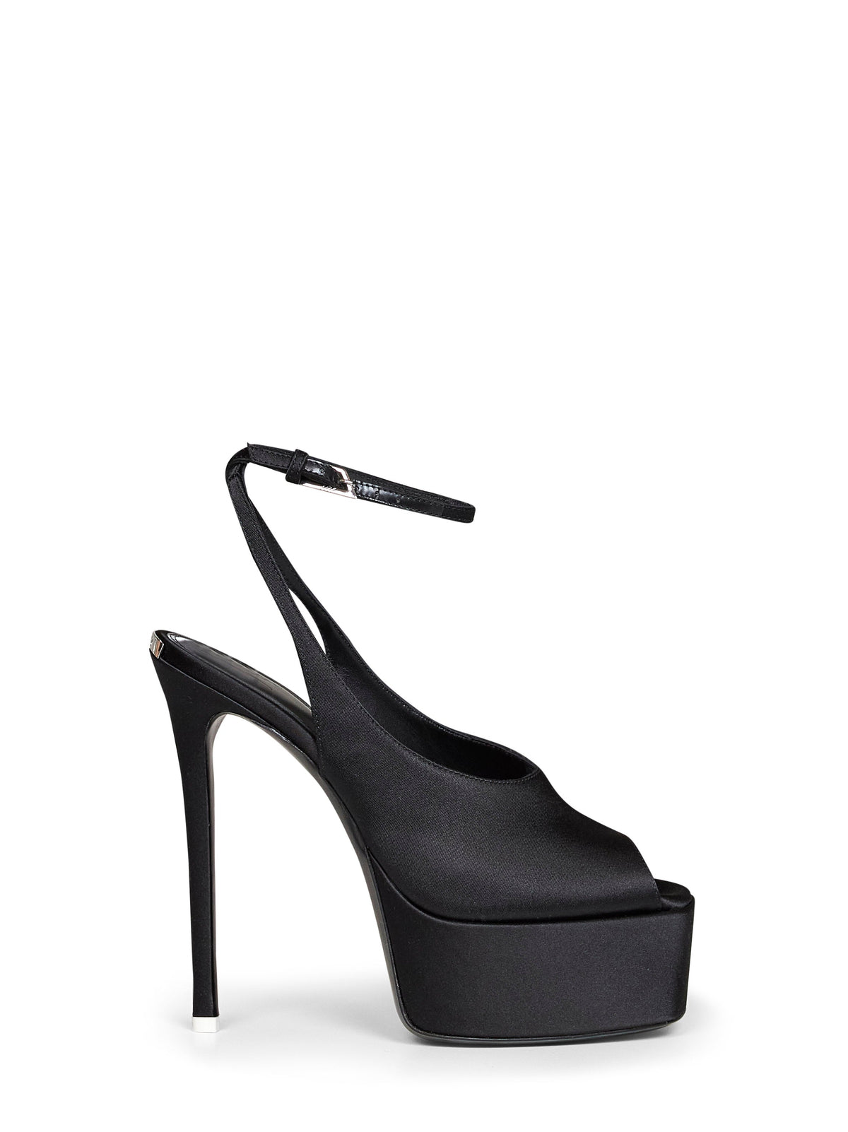 The Attico Women Black Satin "Superattico 10 Ornella" Platform Sandals THE ATTICO
