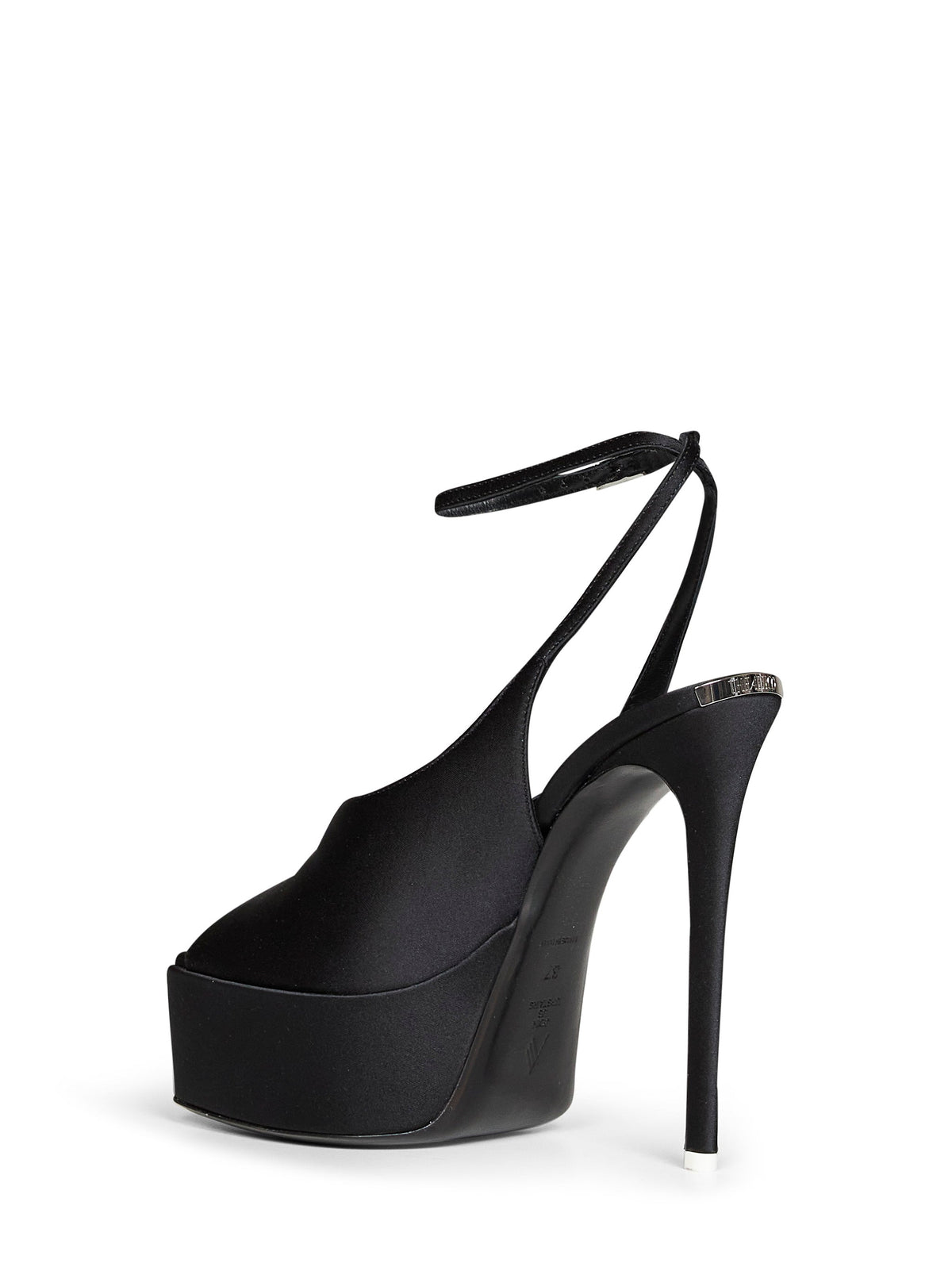 The Attico Women Black Satin "Superattico 10 Ornella" Platform Sandals THE ATTICO