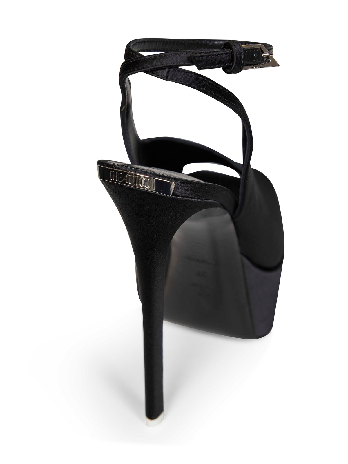 The Attico Women Black Satin "Superattico 10 Ornella" Platform Sandals THE ATTICO