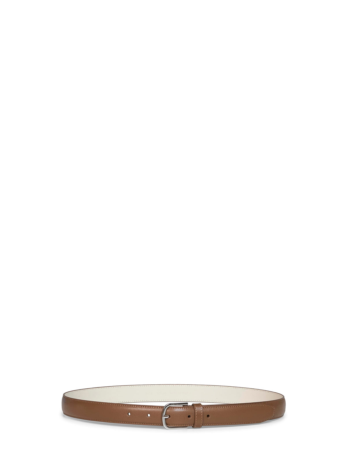 Toteme Women Tiramisu Brown Calf Leather Slim Belt TOTEME